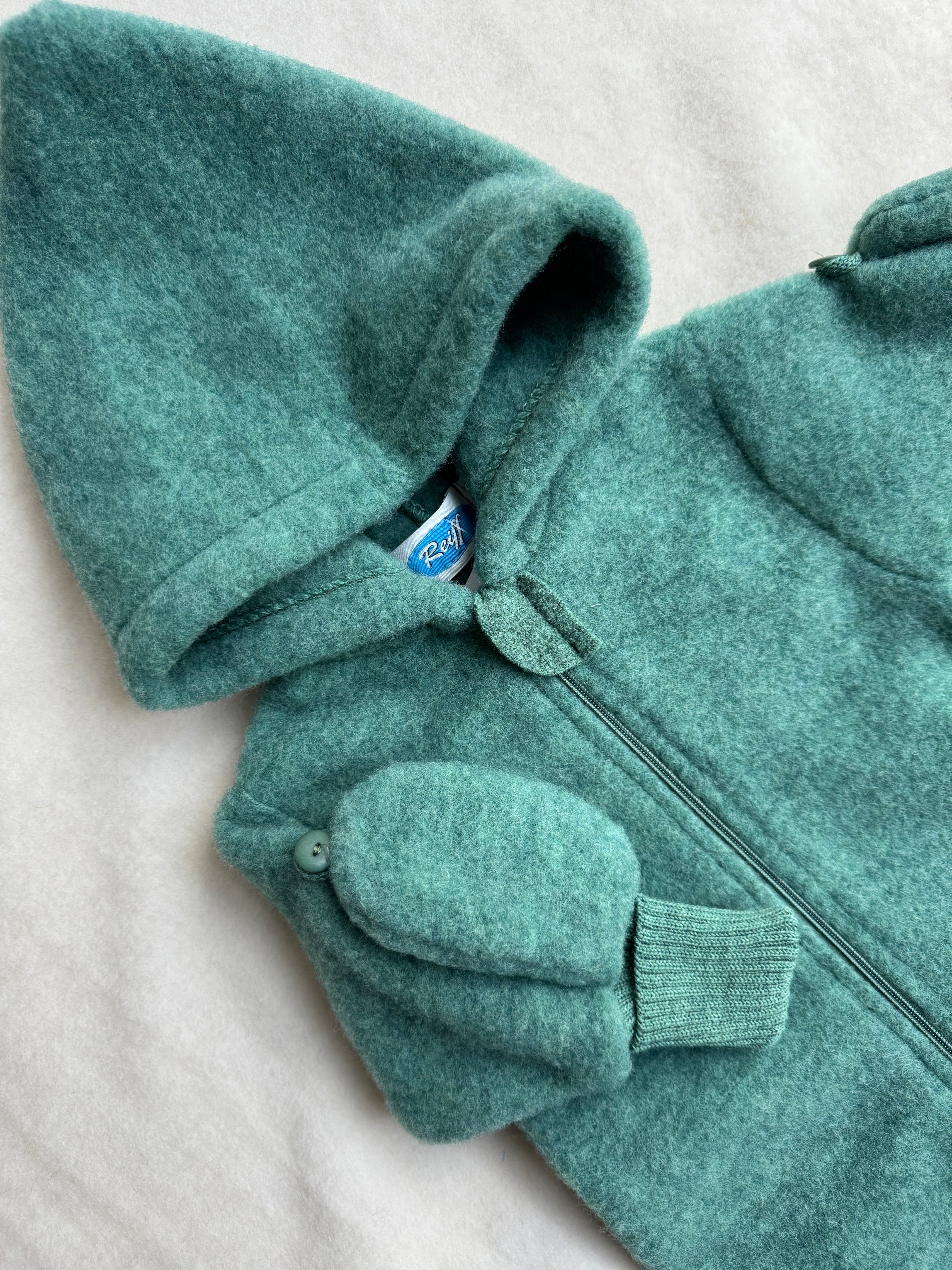 Køredragt i 100% børstet uldfleece - Salbei