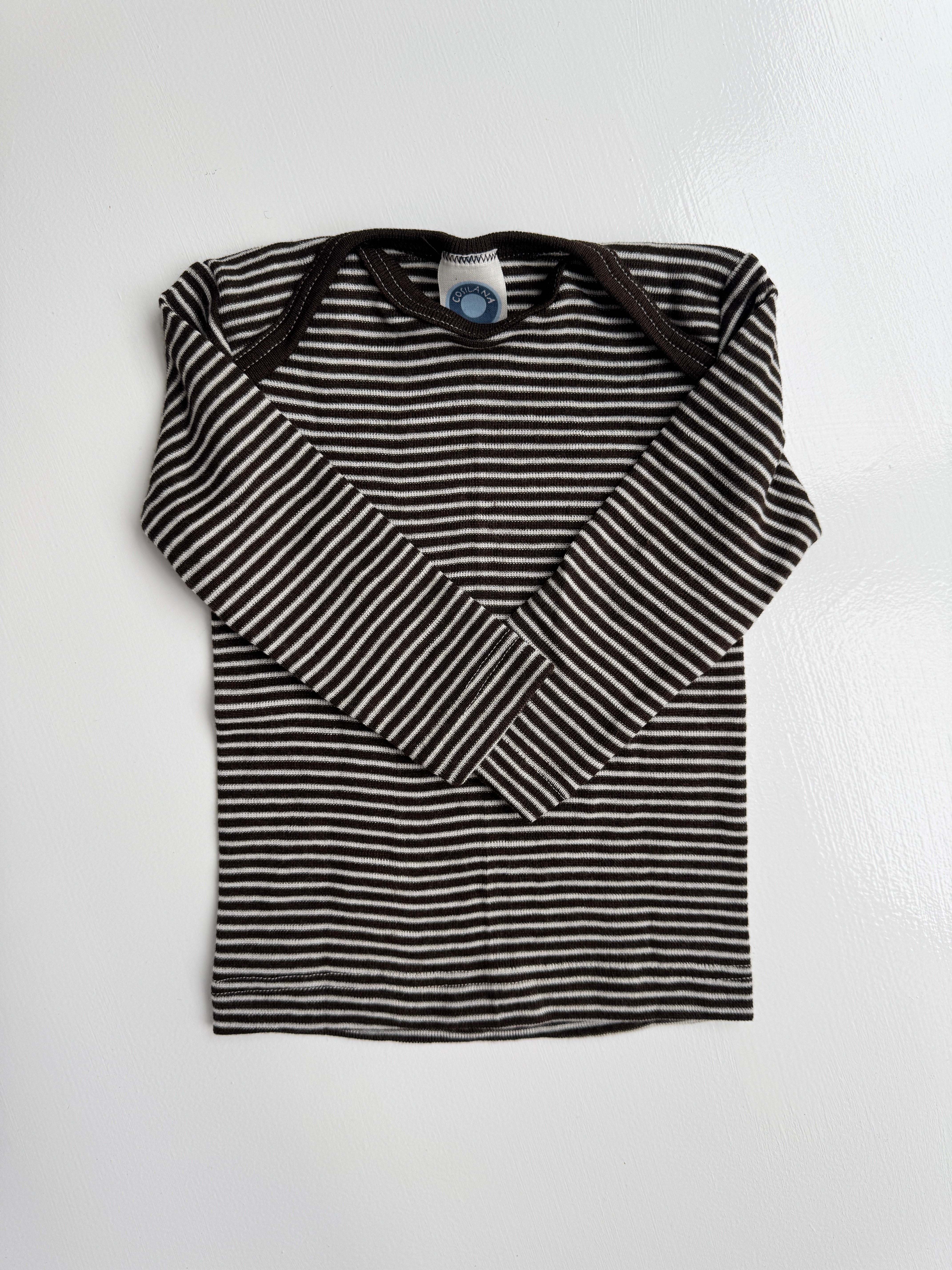 Langærmet t-shirt med amerikansk lukning, uld/silke