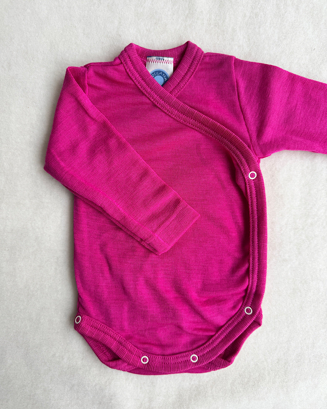 Baby-Body slå-om uld/silke - pink