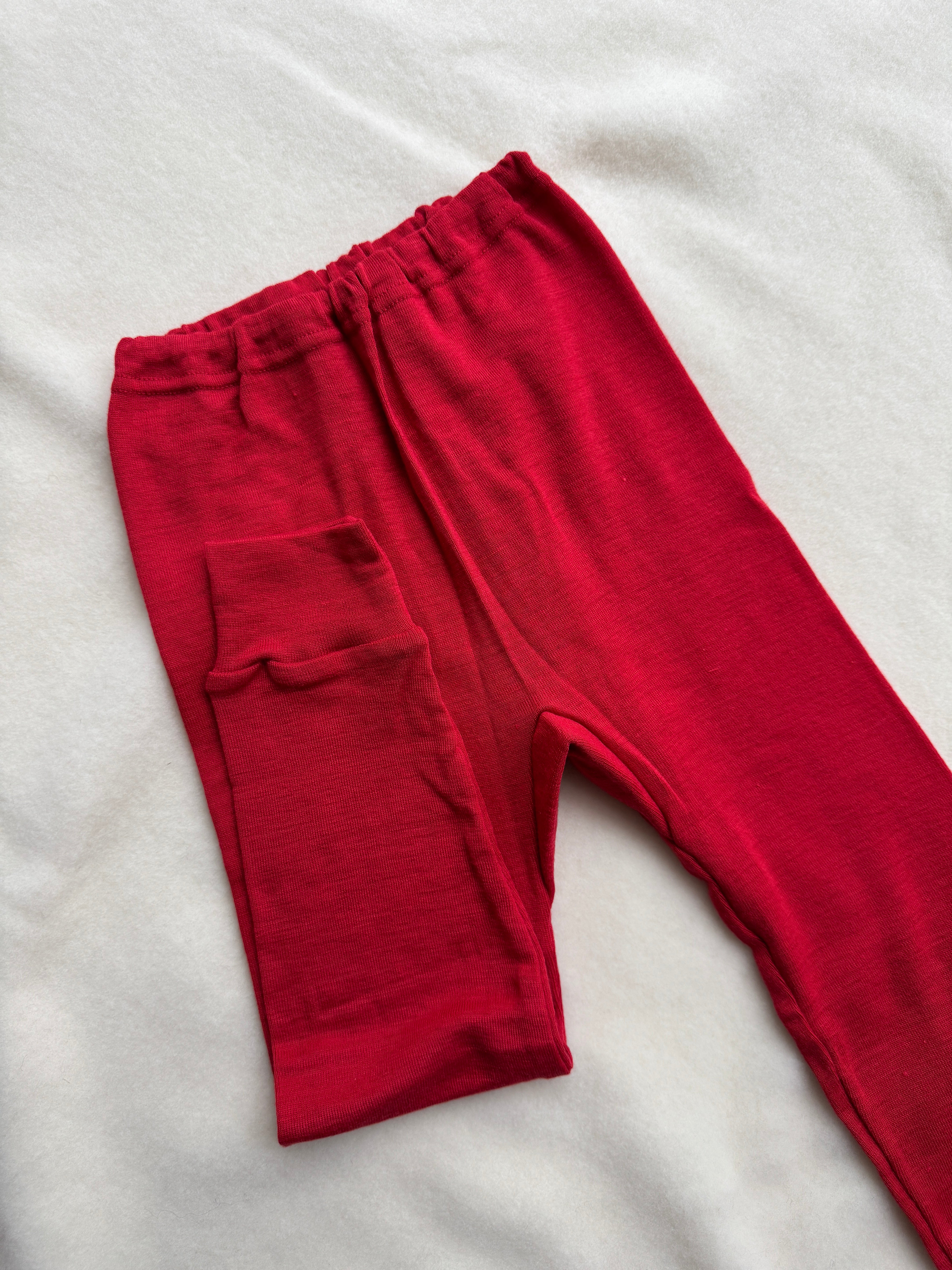 Bukser uld/silke - rød