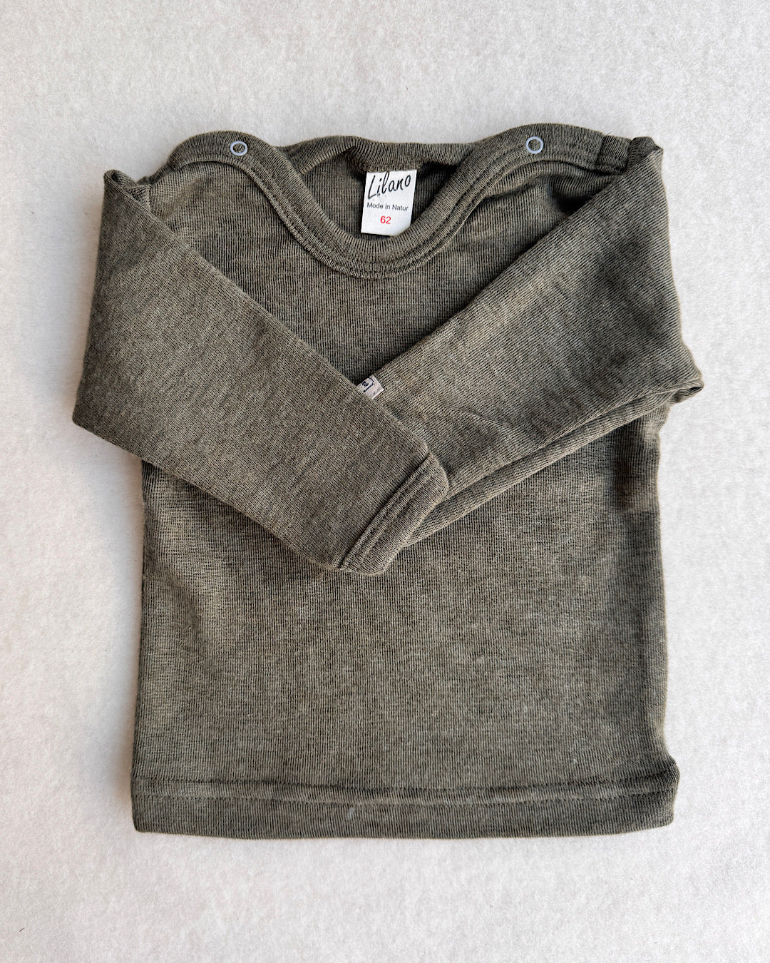 Bluse uld/silke - khaki