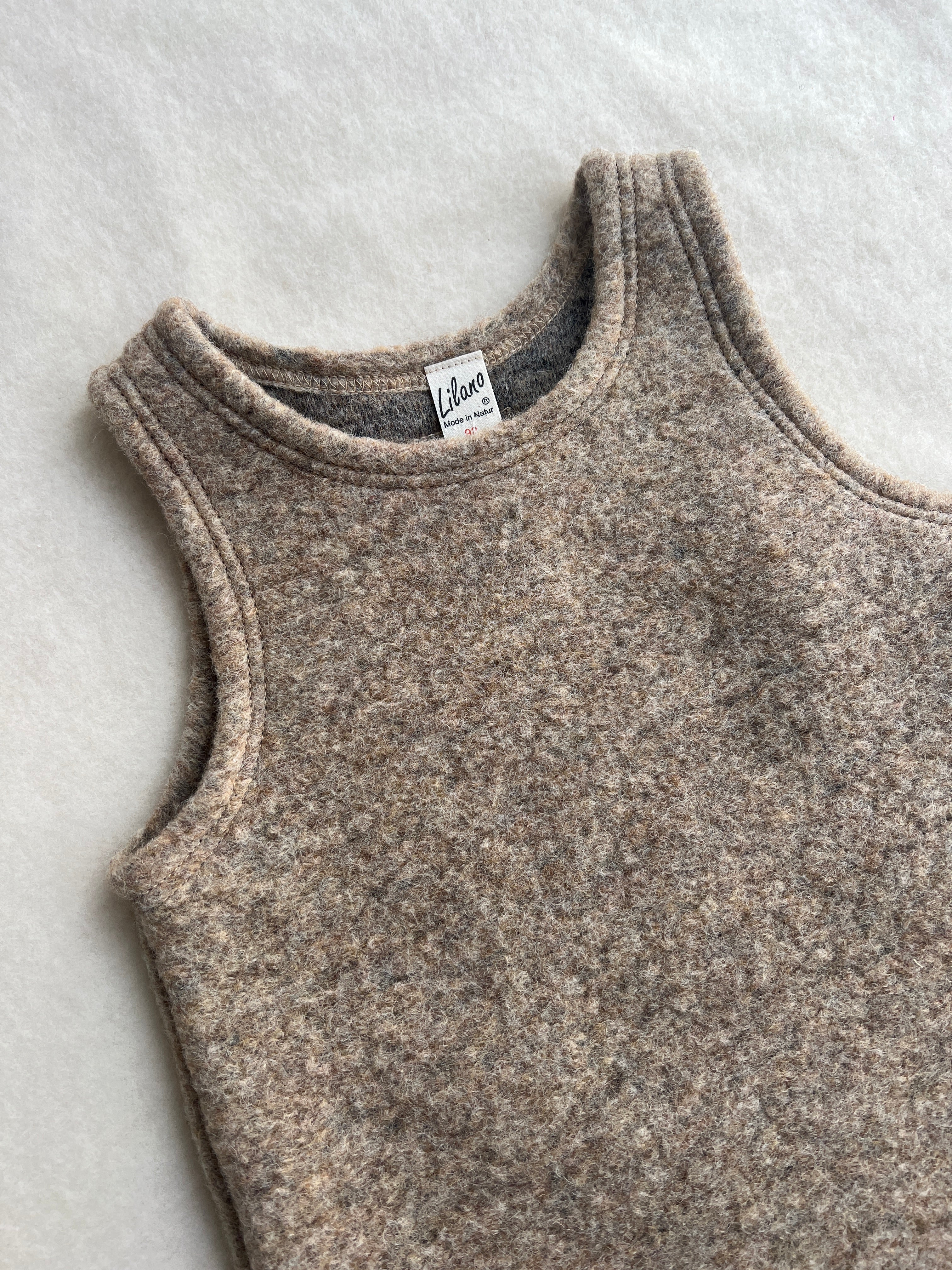 Kjole i 100% uld - beige