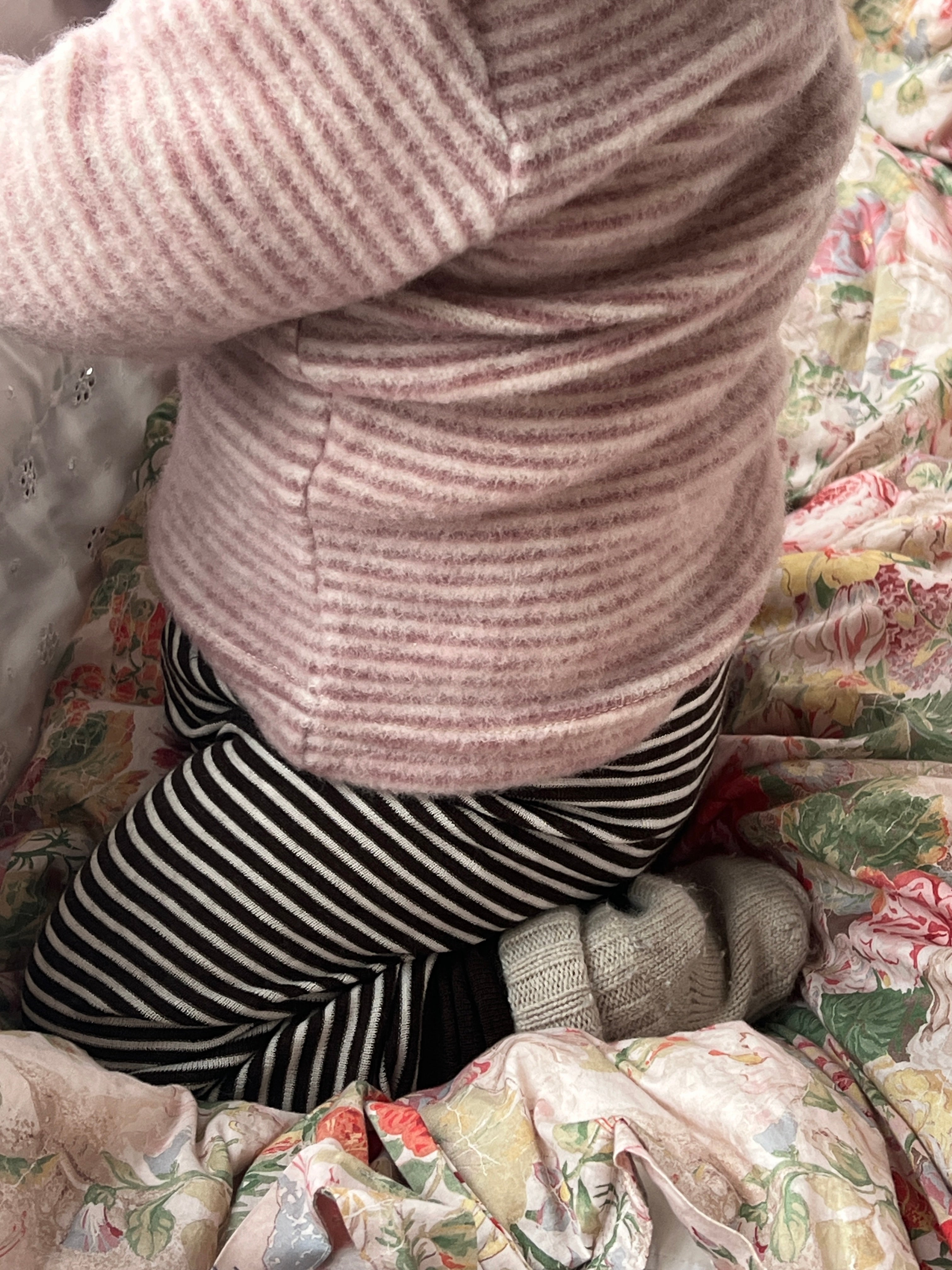 Bukser uld/silke - brun strib