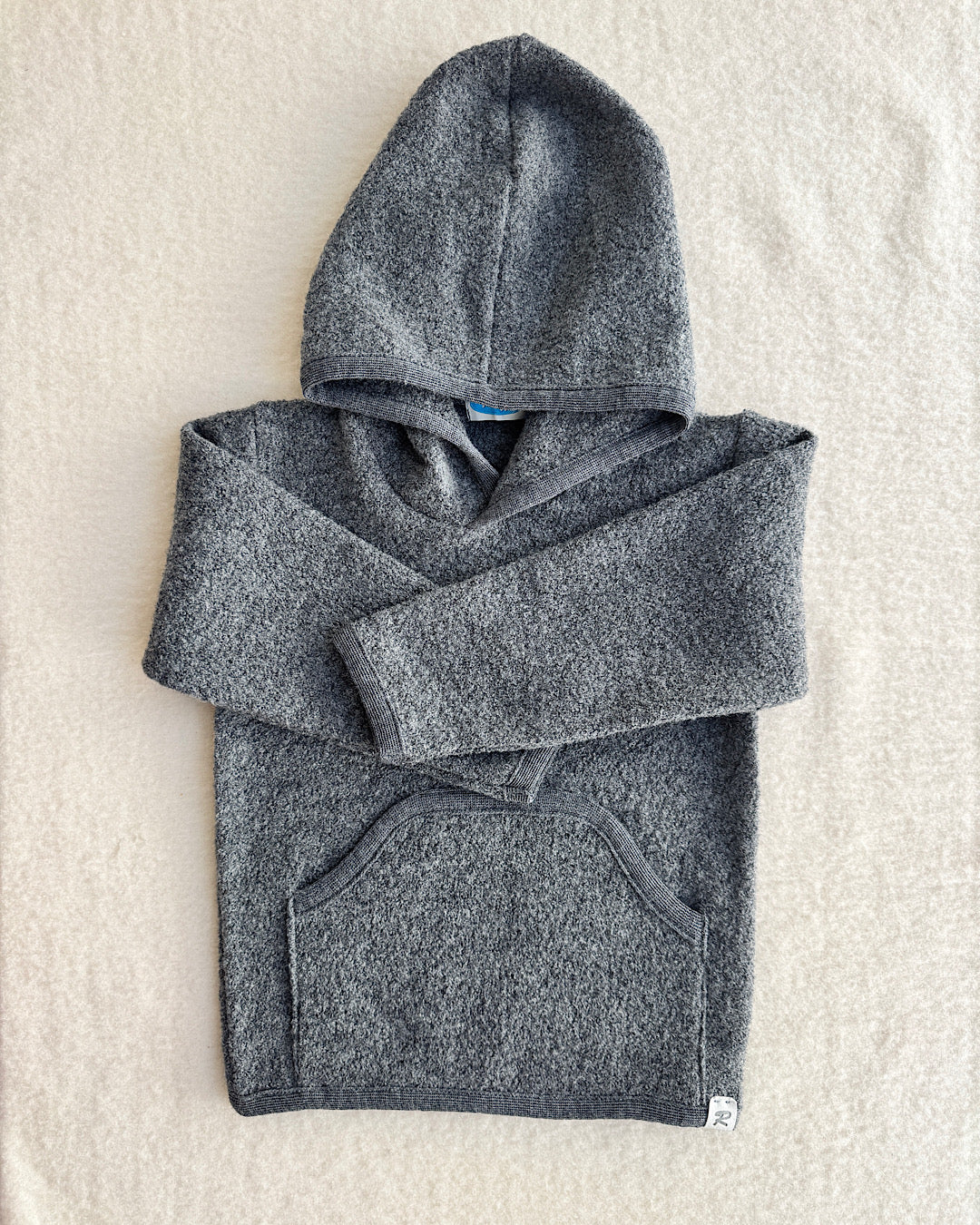 Hoodie i uld - grå