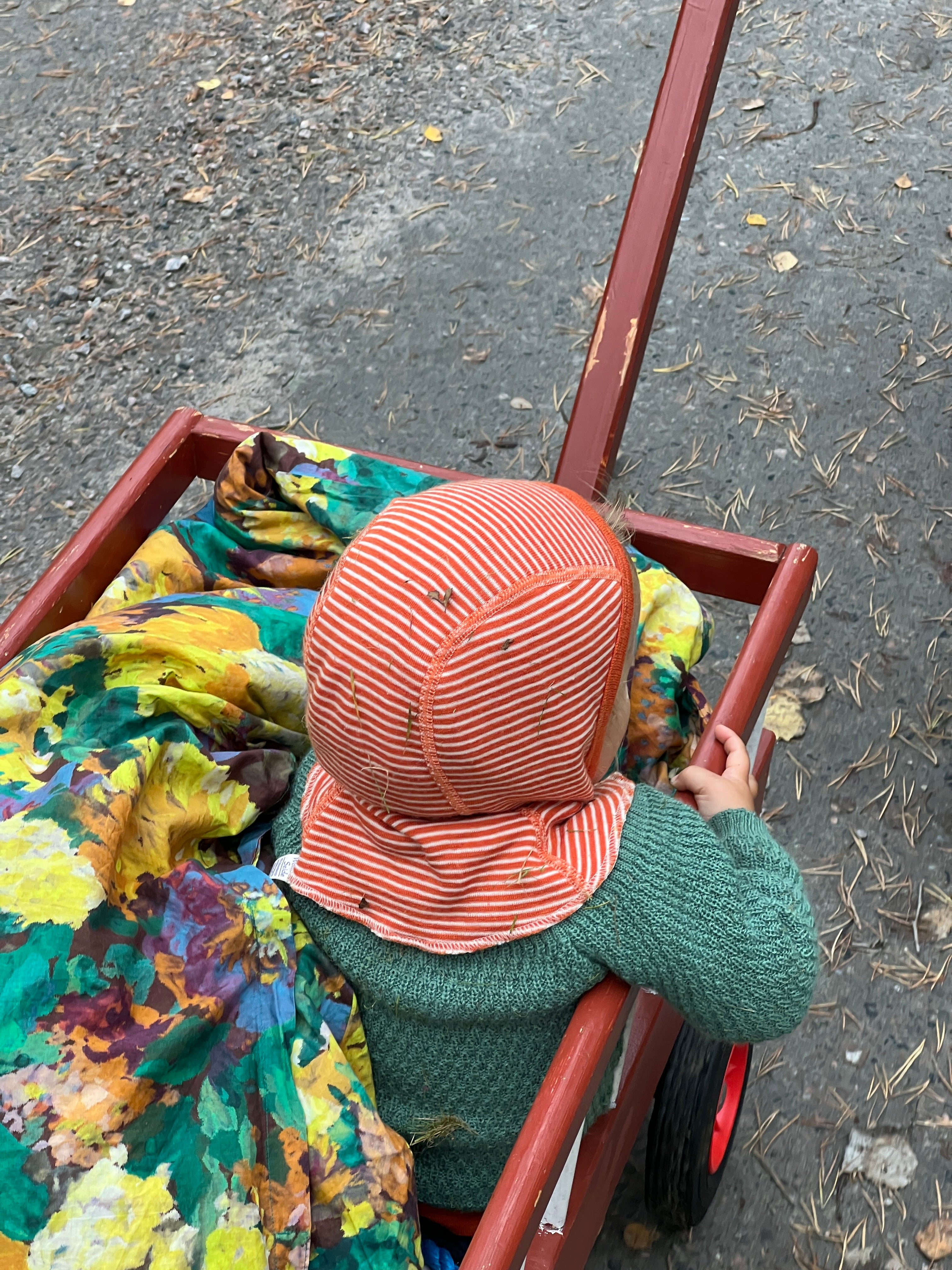 Balaclava uld/silke - orange strib