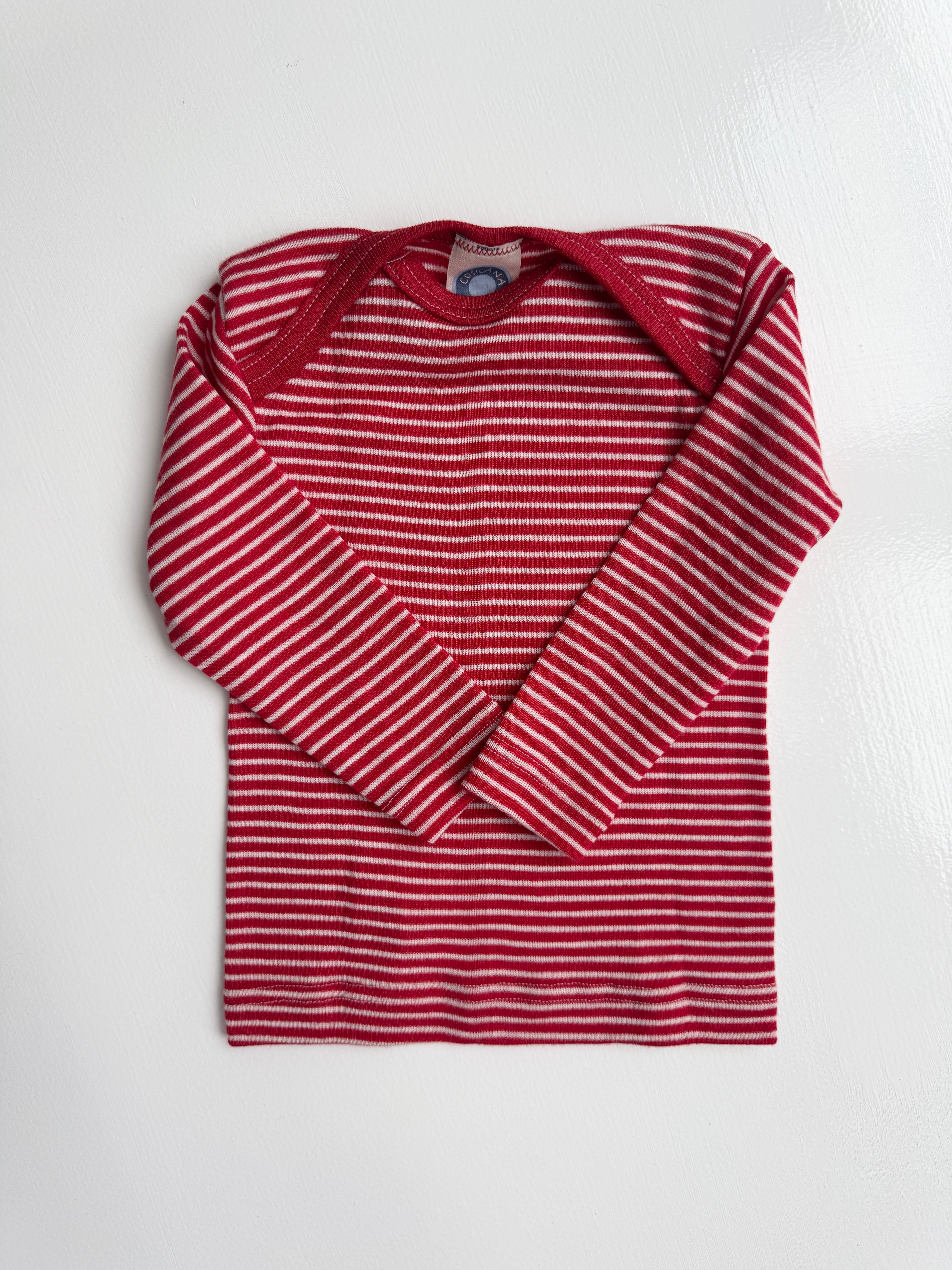 Long-sleeved t-shirt with American closure, wool/silk