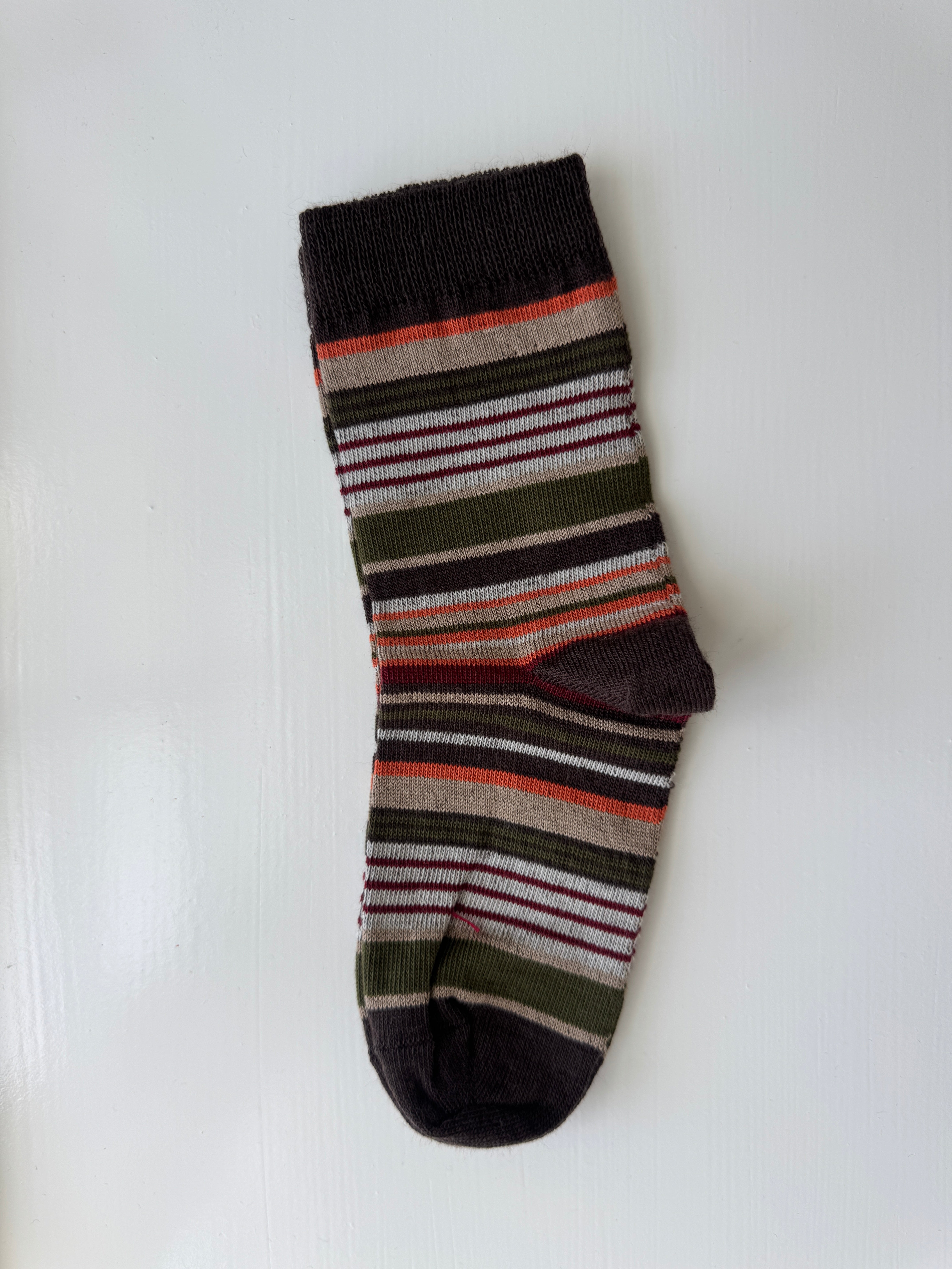 Bomuldssokker striber - chokolade