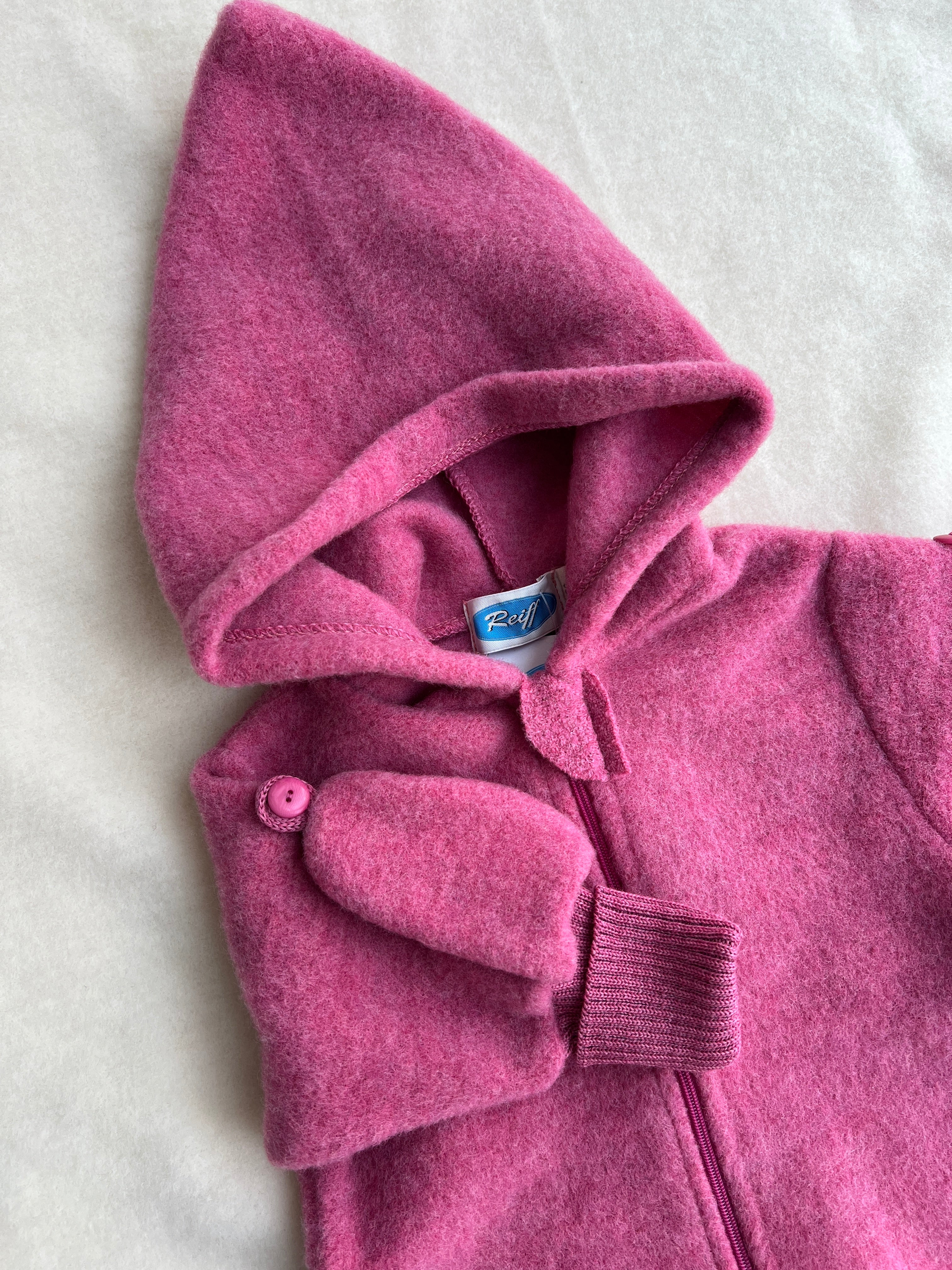 Køredragt i 100% børstet uldfleece - rosa