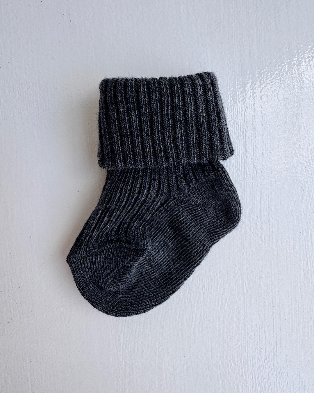Babystrømper bomuld - dark grey melange