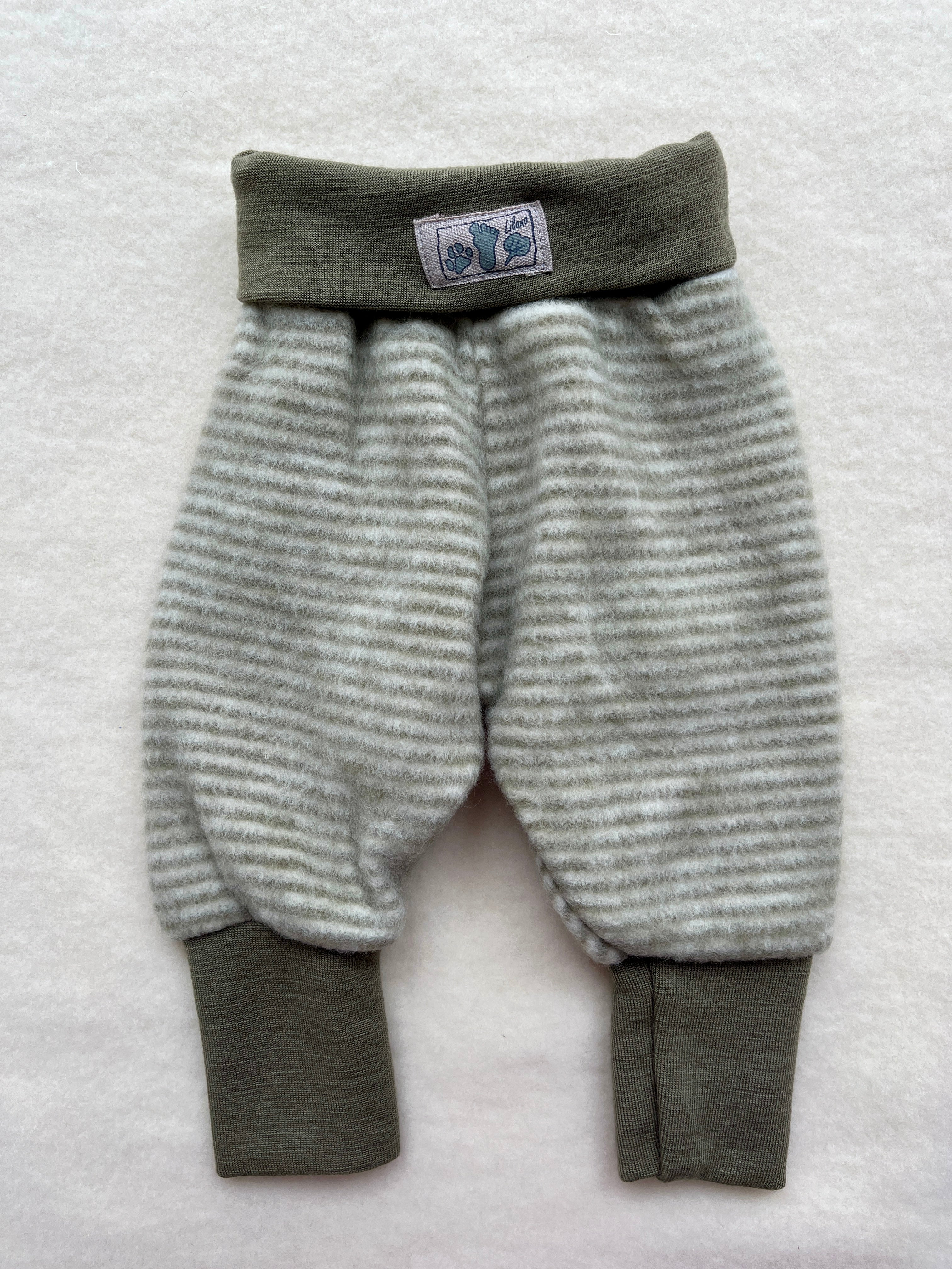 Bukser - khaki/natur strib