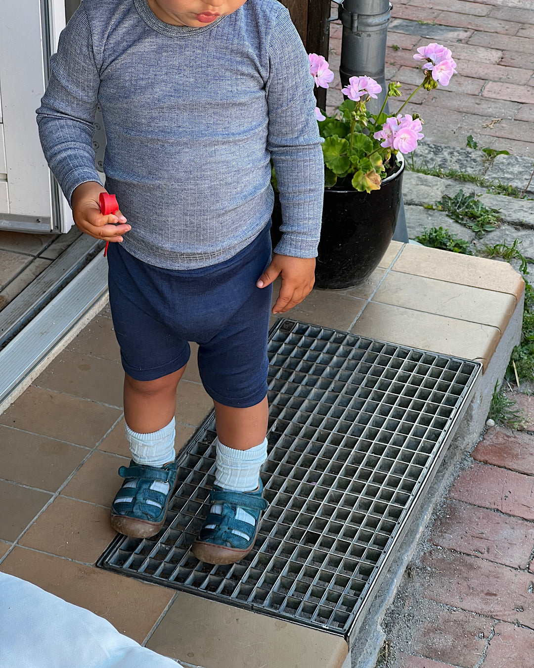 Bermudashorts uld/silke - marineblå
