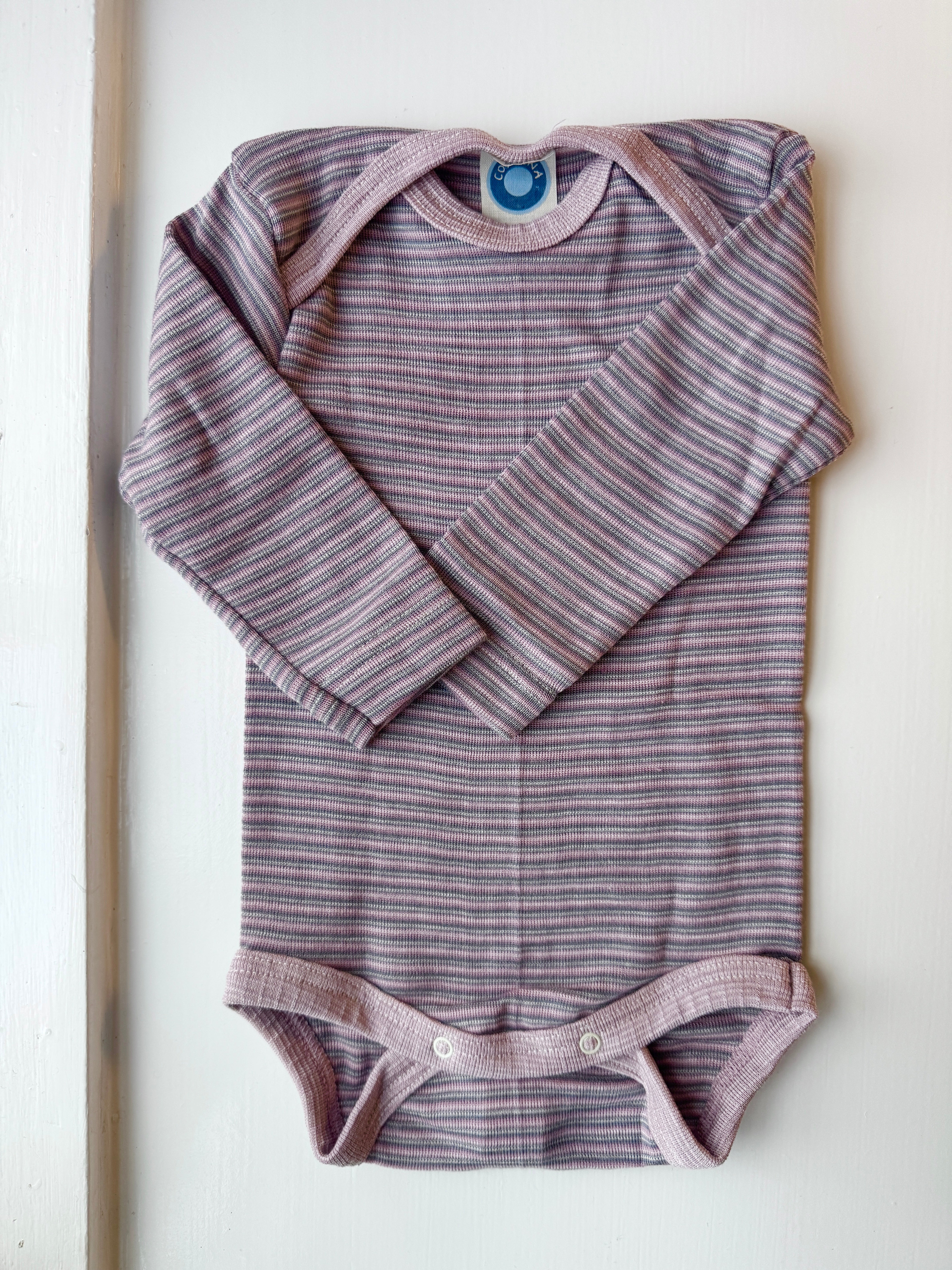 Body uld/silke - rosa, grå natur