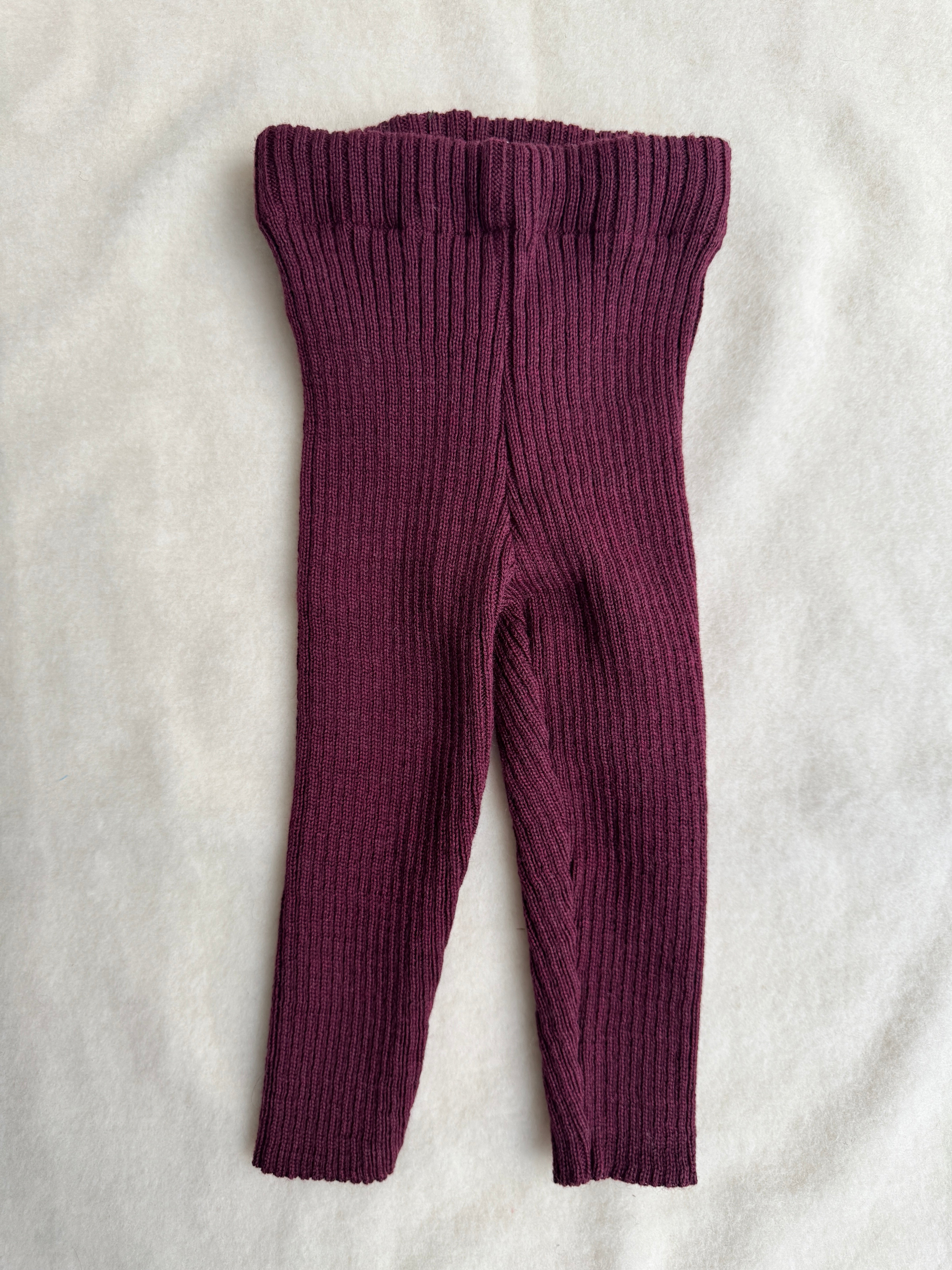 Uldleggings rib - Hyldebær