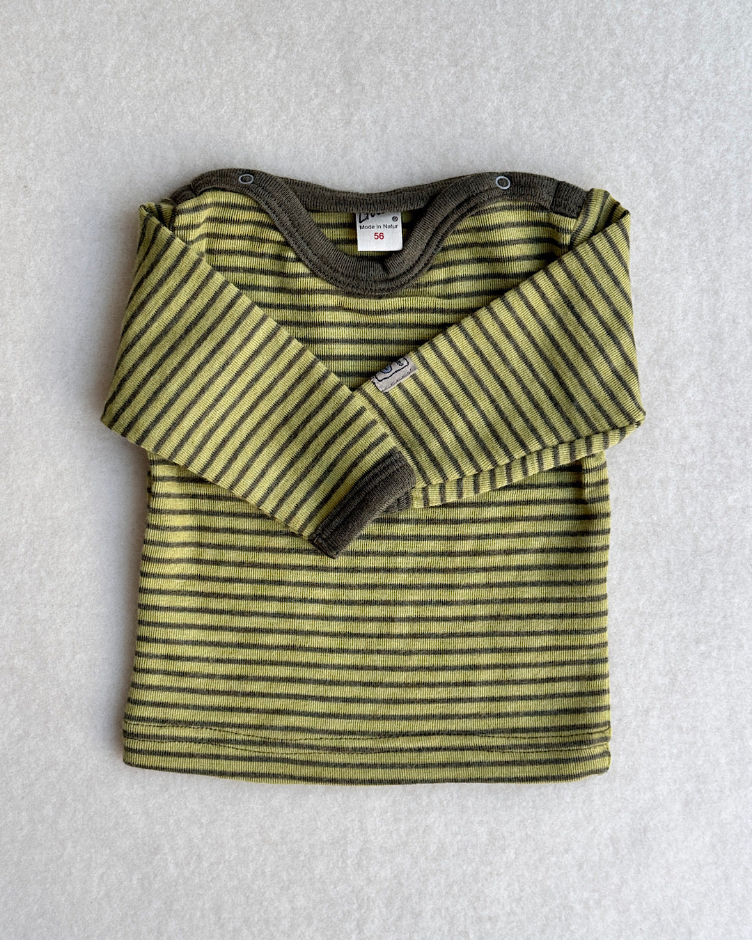 Bluse uld/silke - khaki/kiwi