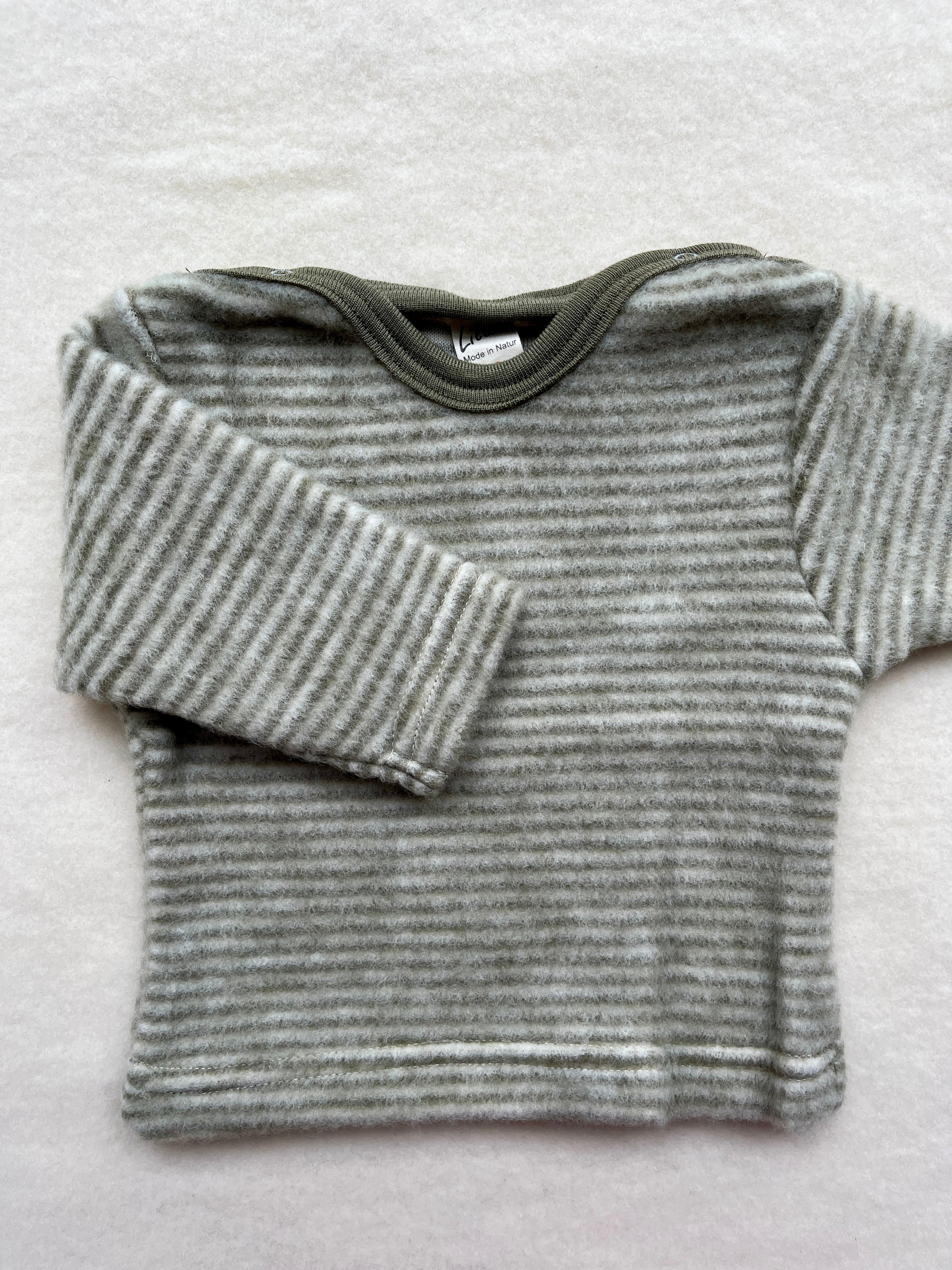 Bluse - khaki/natur strib