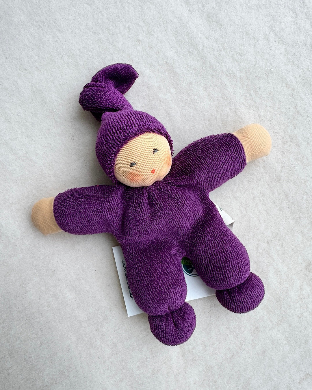 Håndsyet økologisk dukke - Lilla