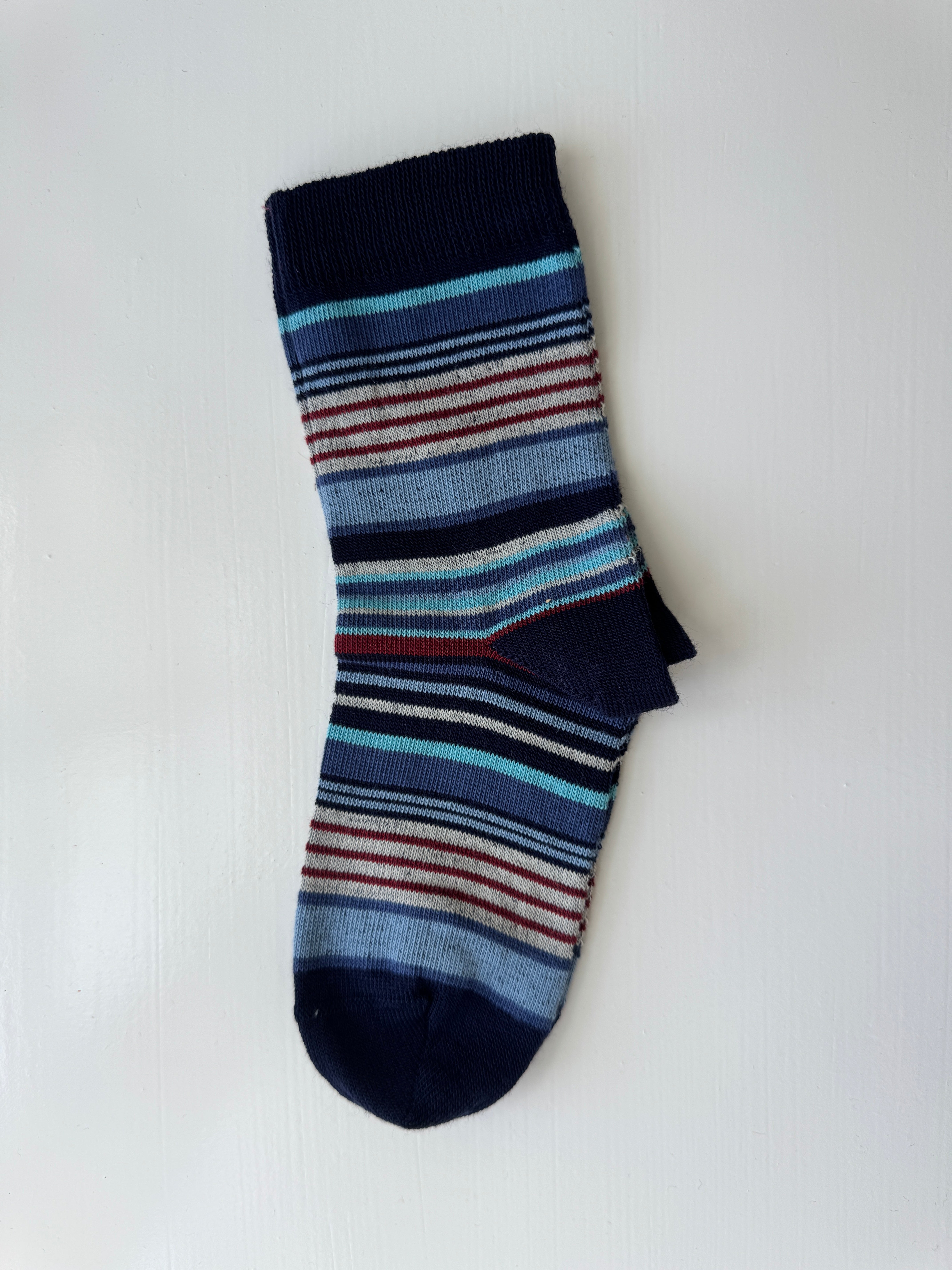 Bomuldssokker striber - marine