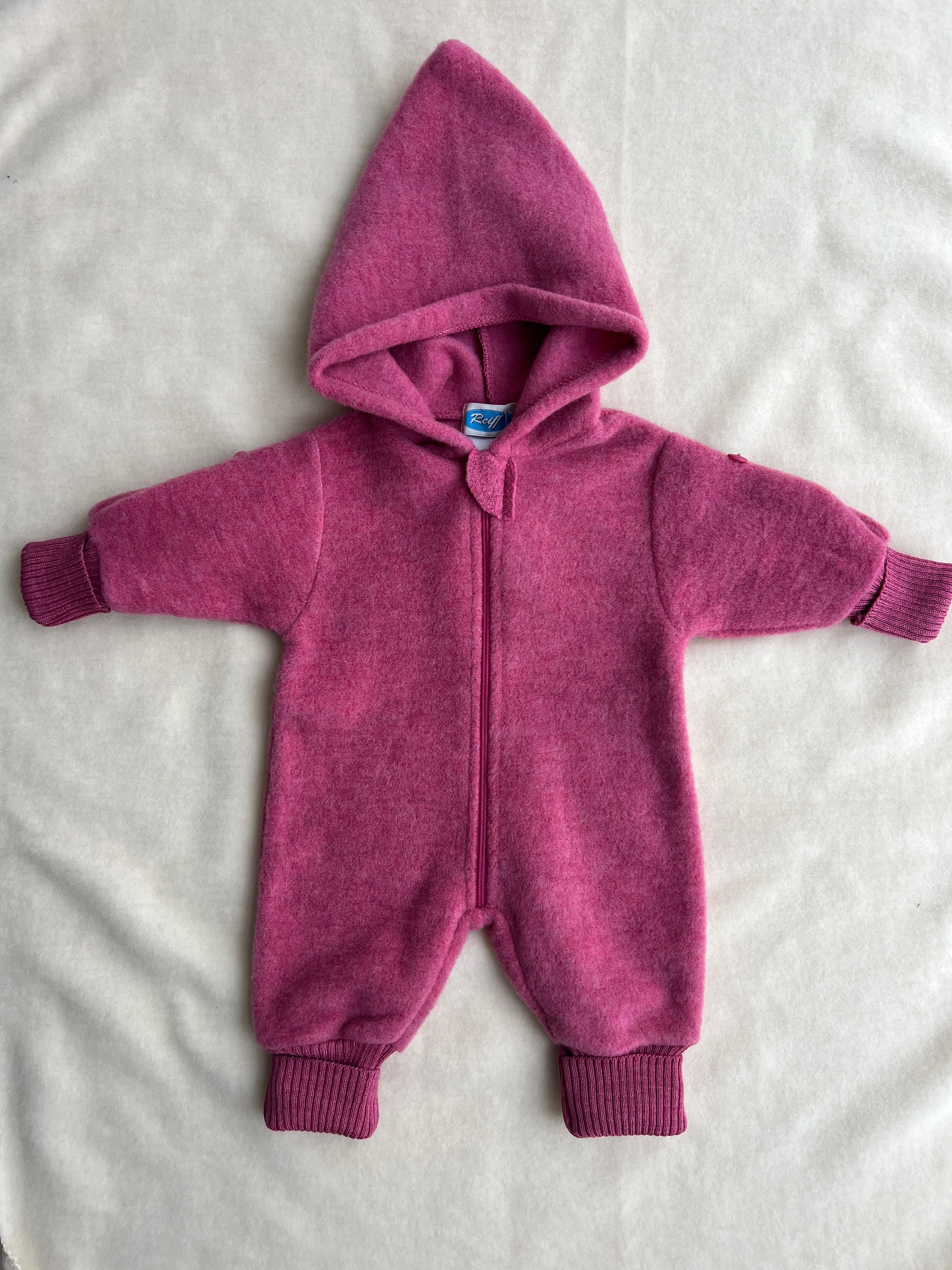 Køredragt i 100% børstet uldfleece - rosa