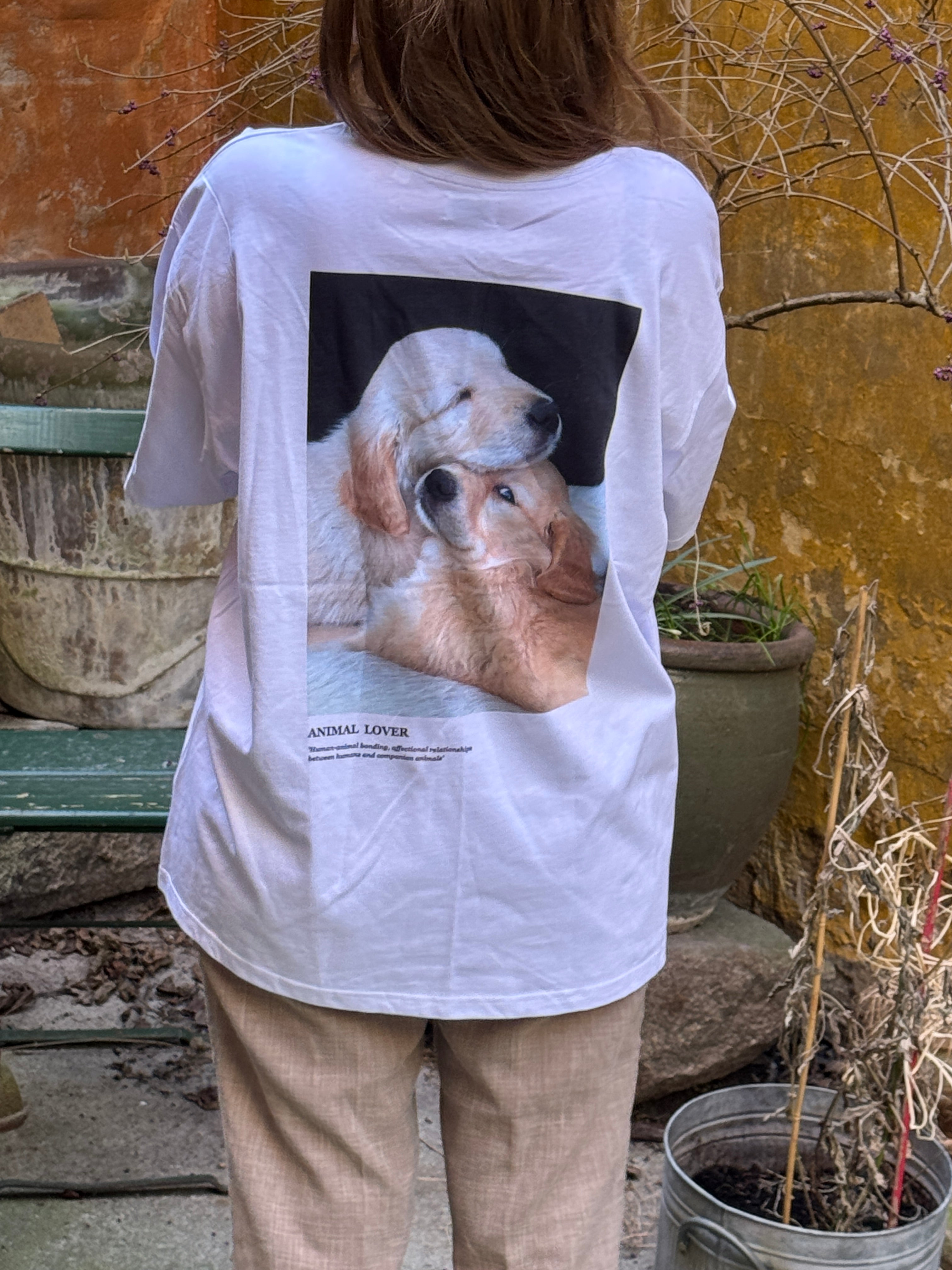 Flower 100% GOTS cotton t-shirt ADULT - Puppies