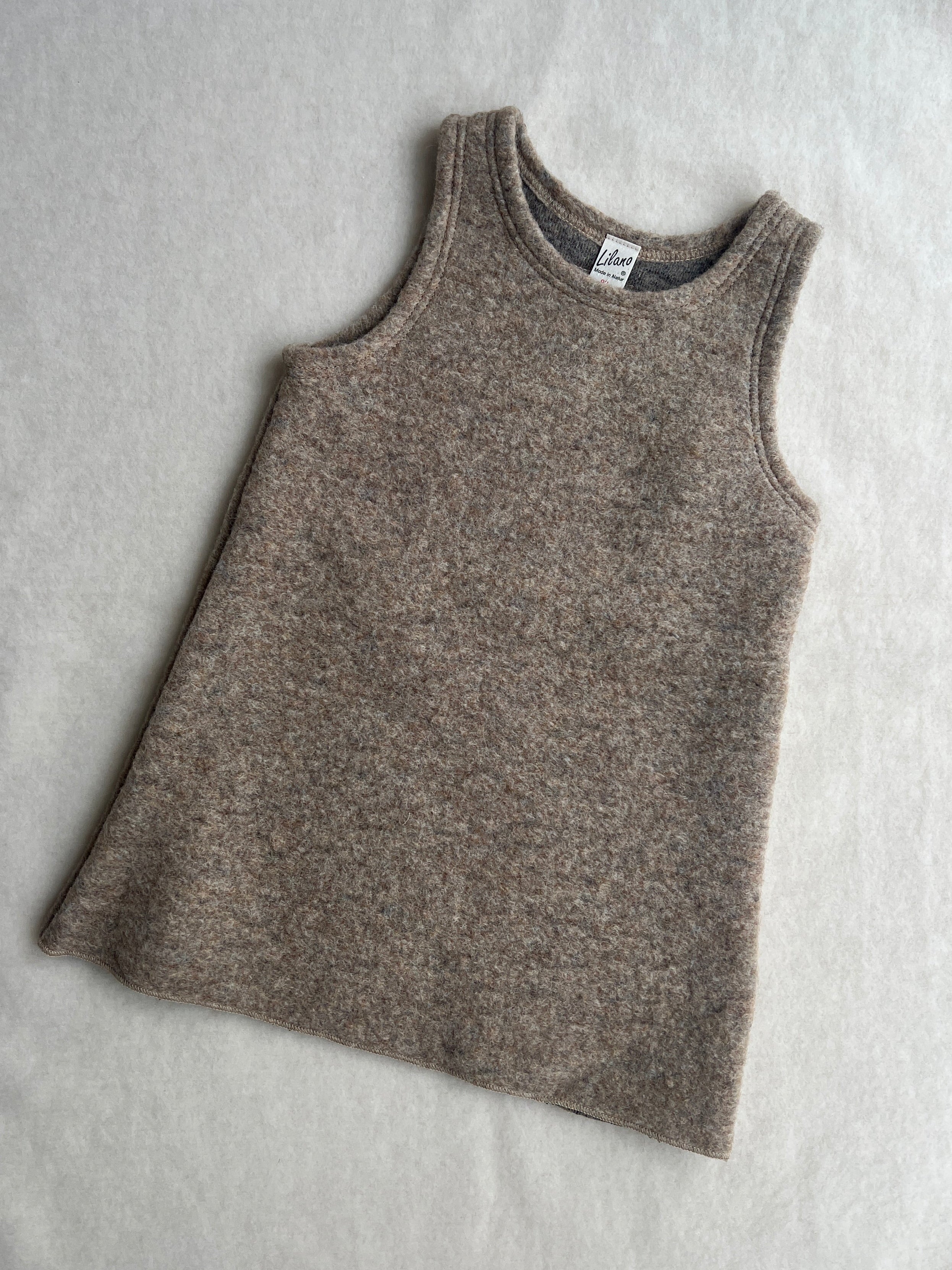 Kjole i 100% uld - beige