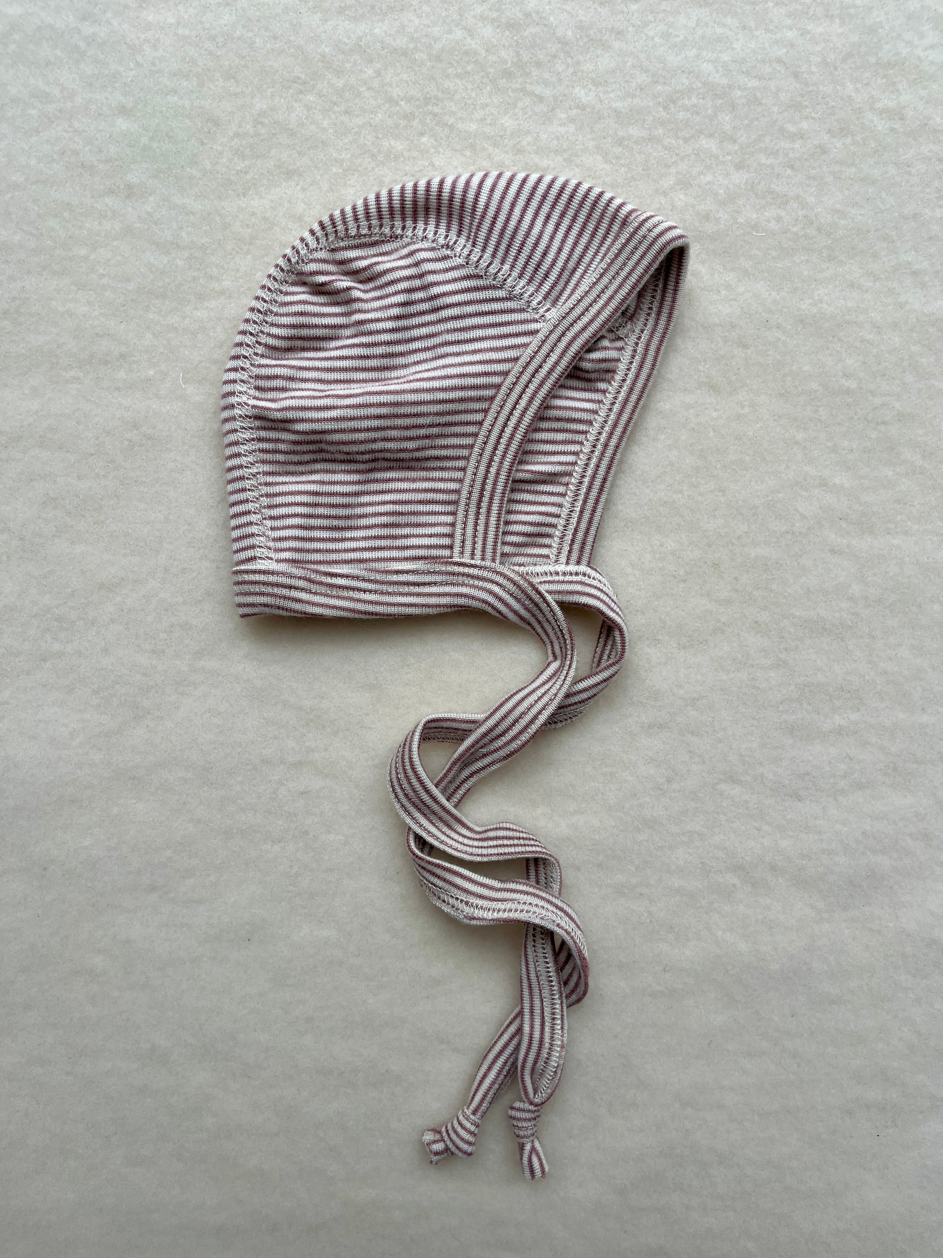 Kyse uld/silke - mauve/natur strib