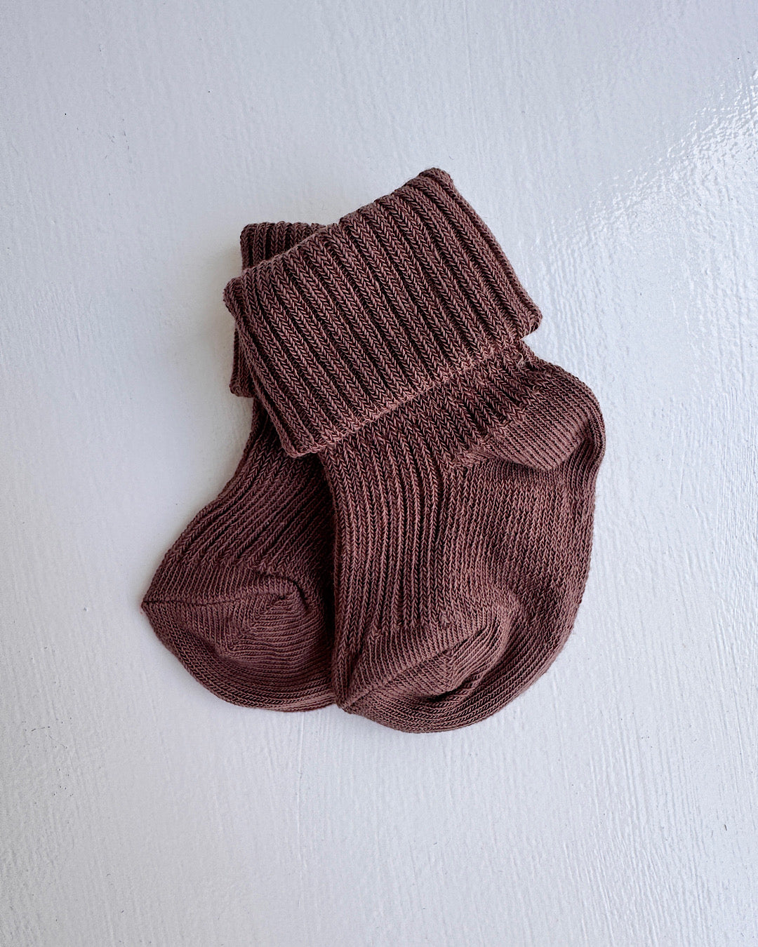 Babystrømper bomuld - brown sienna