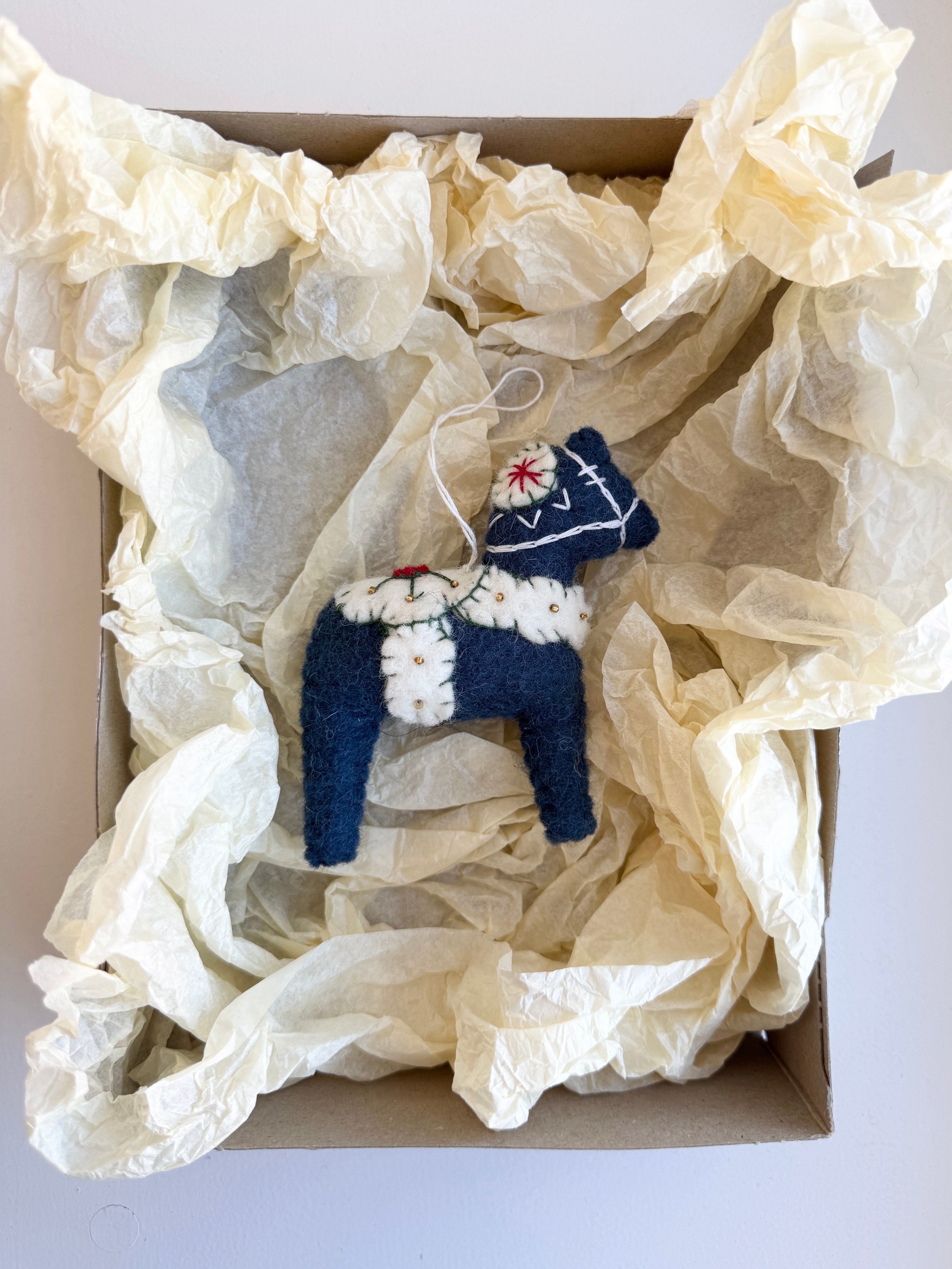 Julepynt - blå dalahest