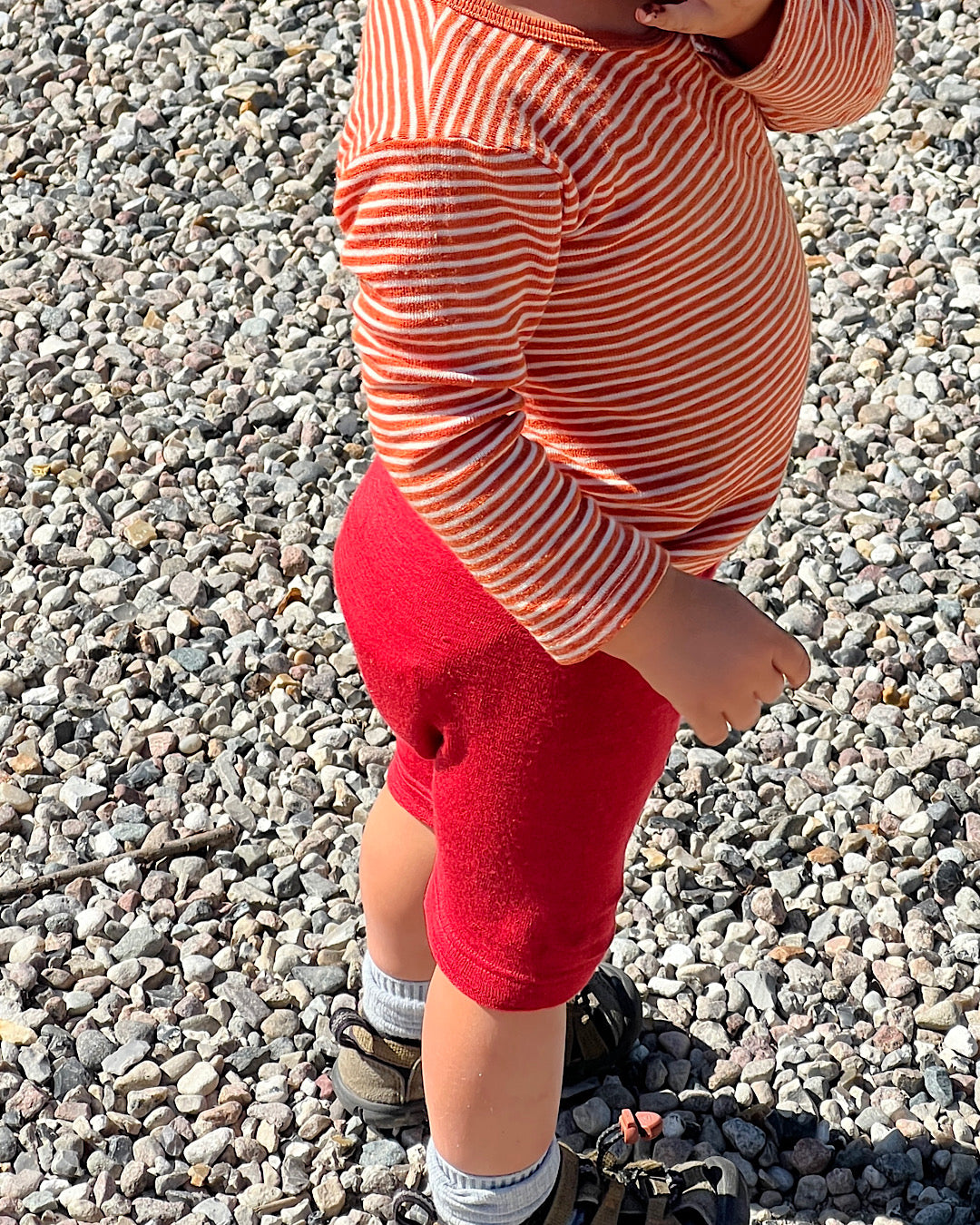 Bluse uld/silke - orange strib