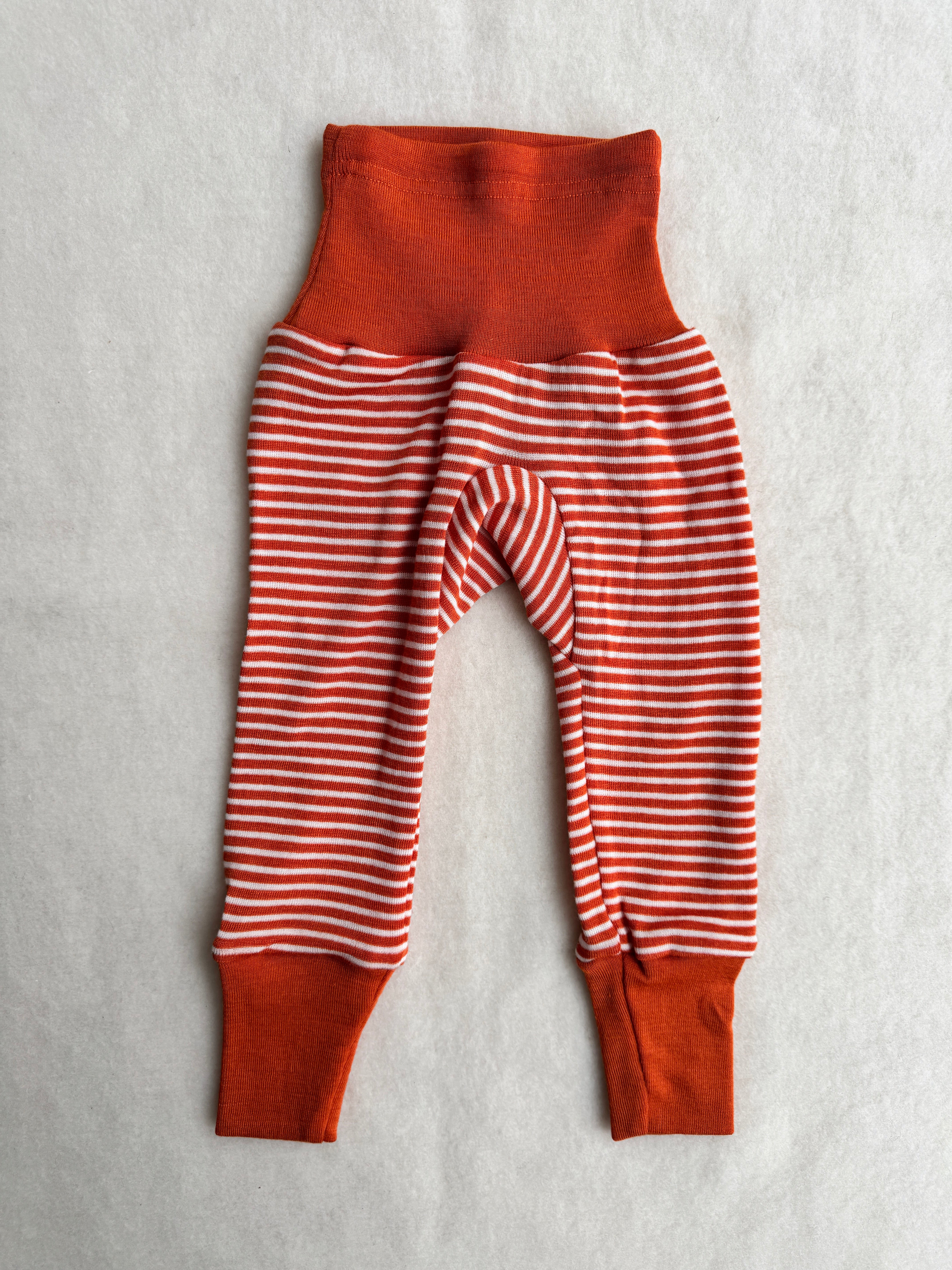 Bukser uld/silke - orange strib