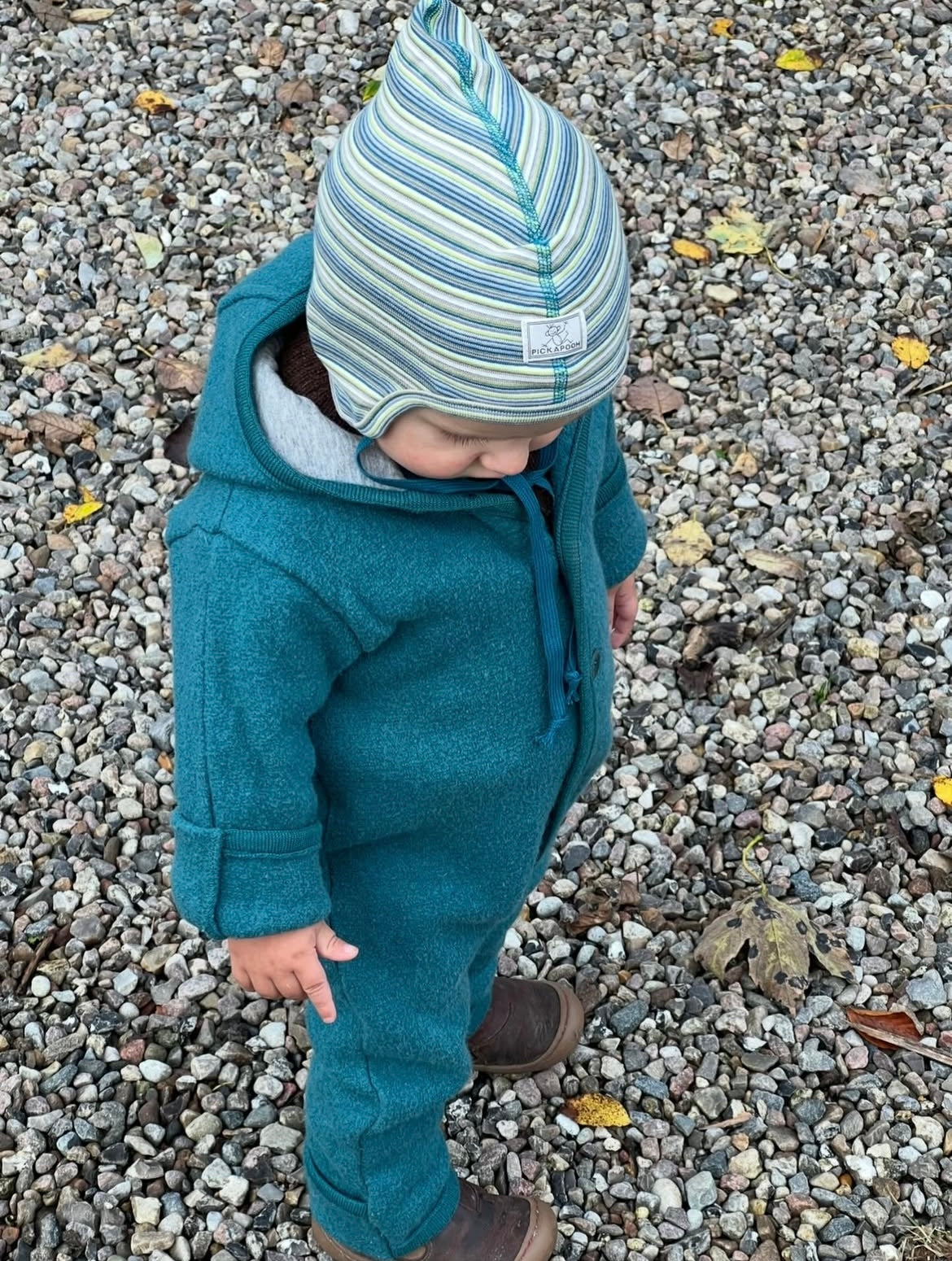 Kyse 100% bomuld - petrol/grå/kiwi