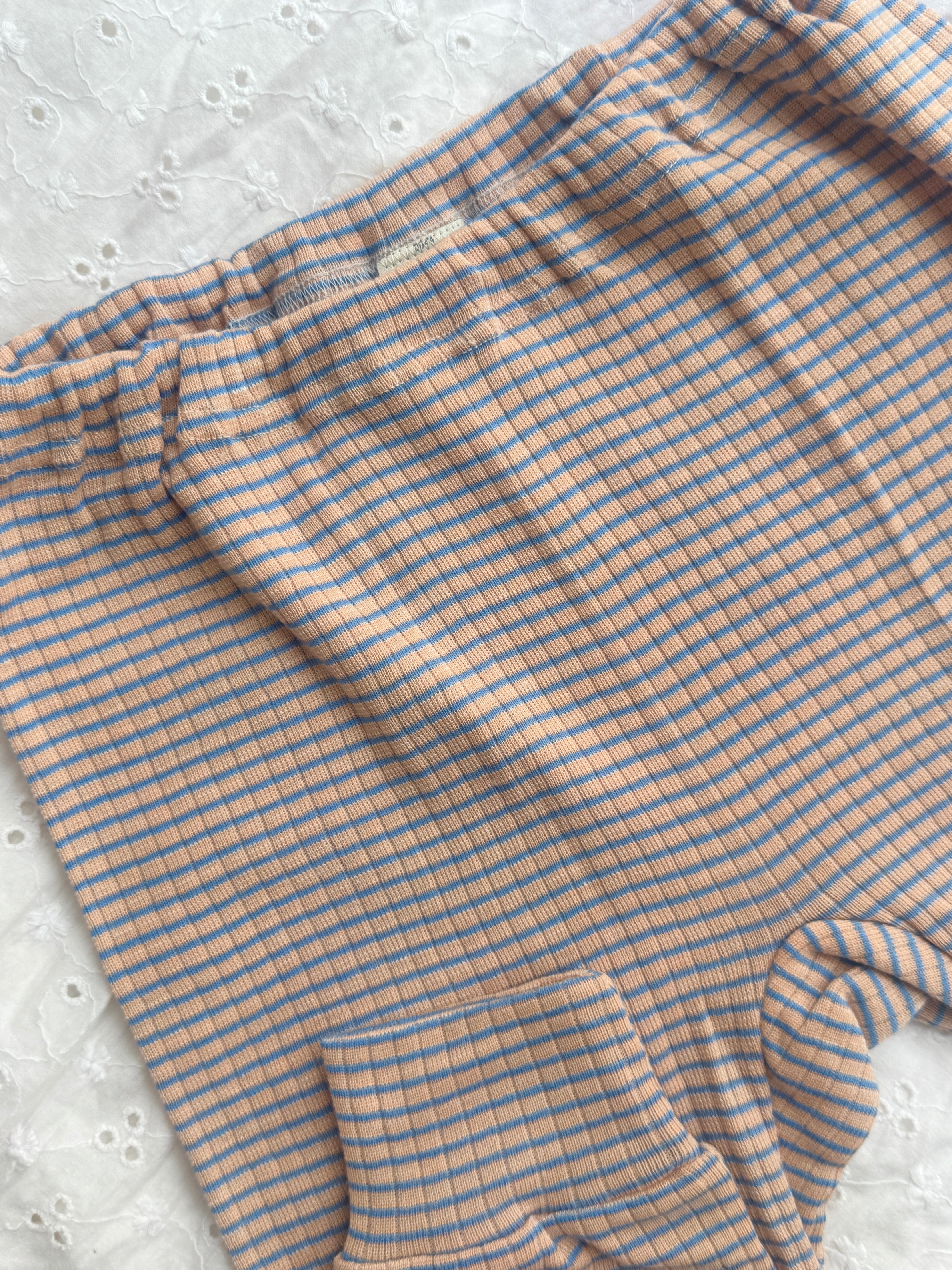 Leggings bomuld/uld/silke - blå, orange, natur