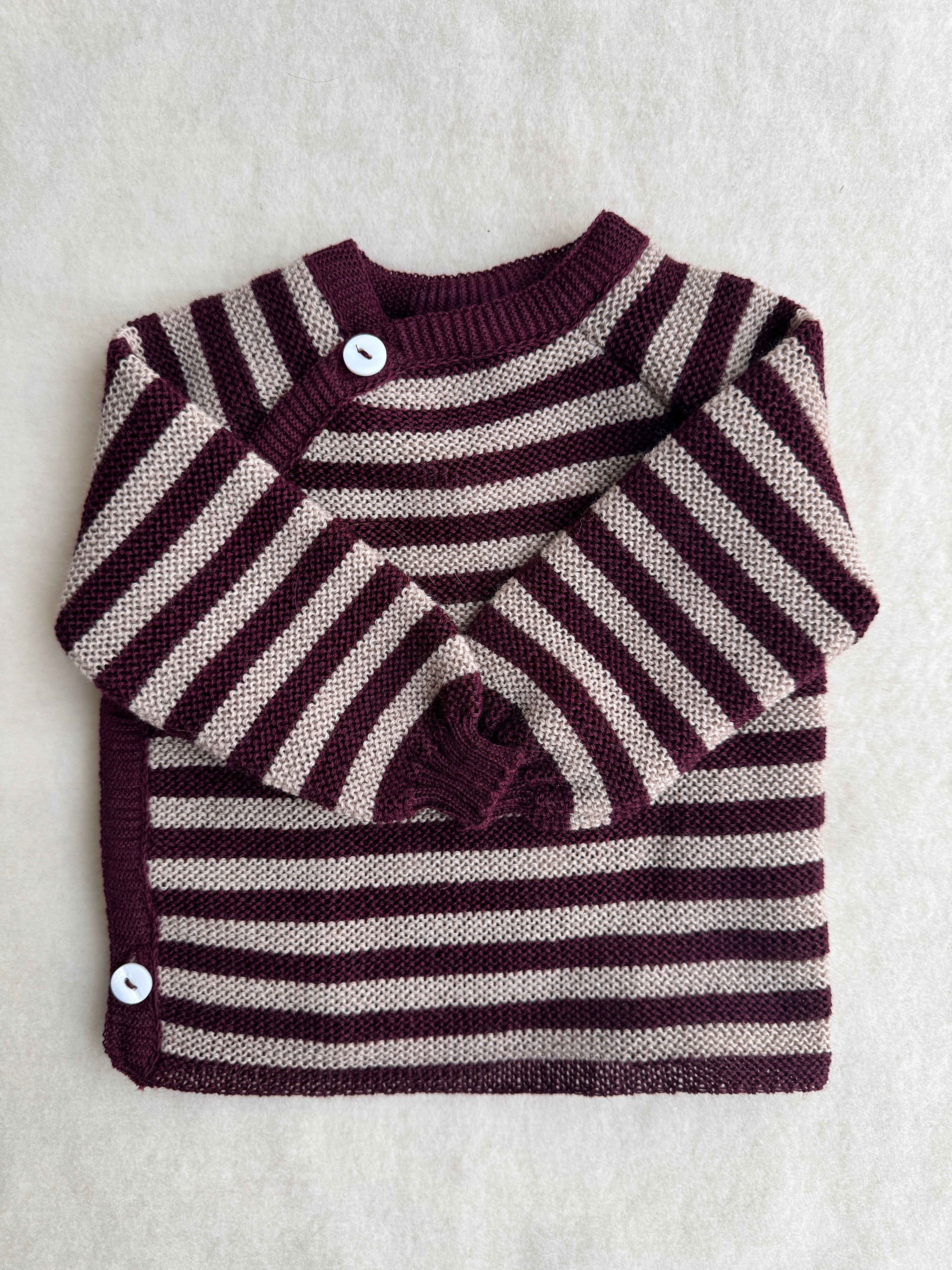 Uldtrøje - beige/hyldebær