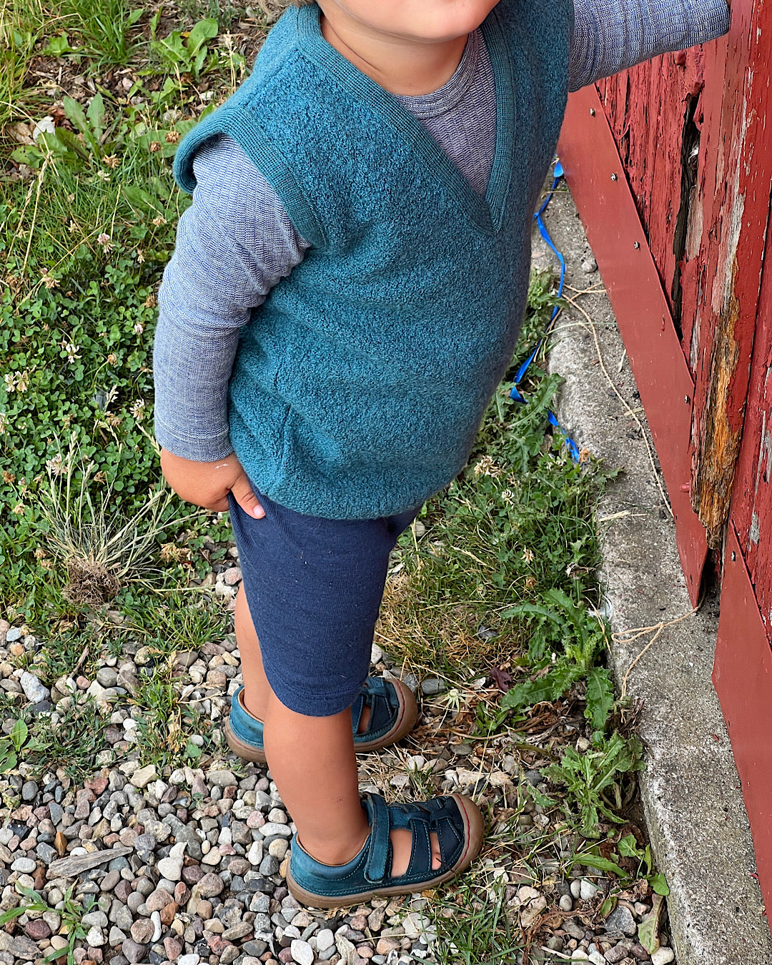 Wool fleece sweater - navy blue
