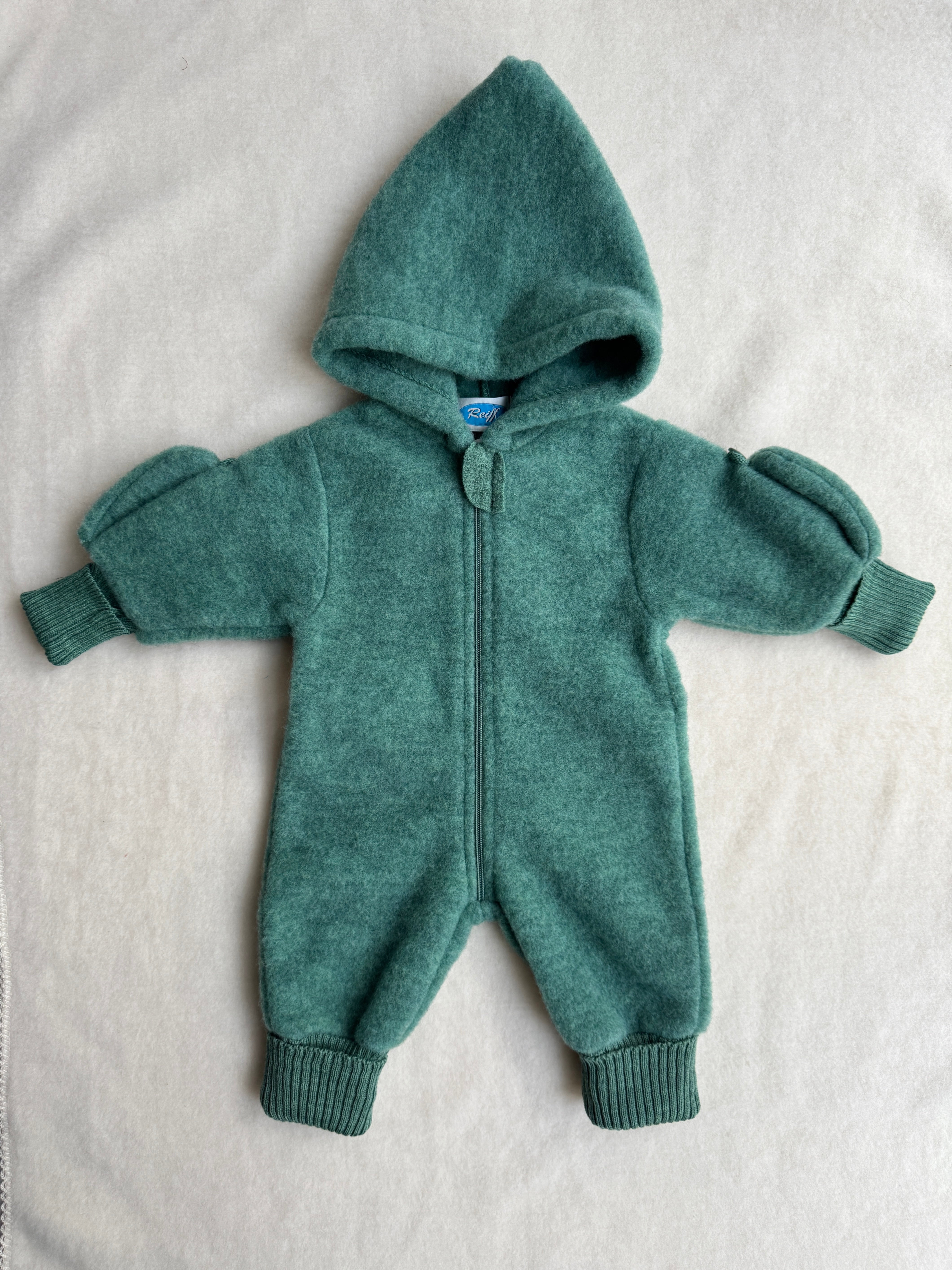 Køredragt i 100% børstet uldfleece - Salbei