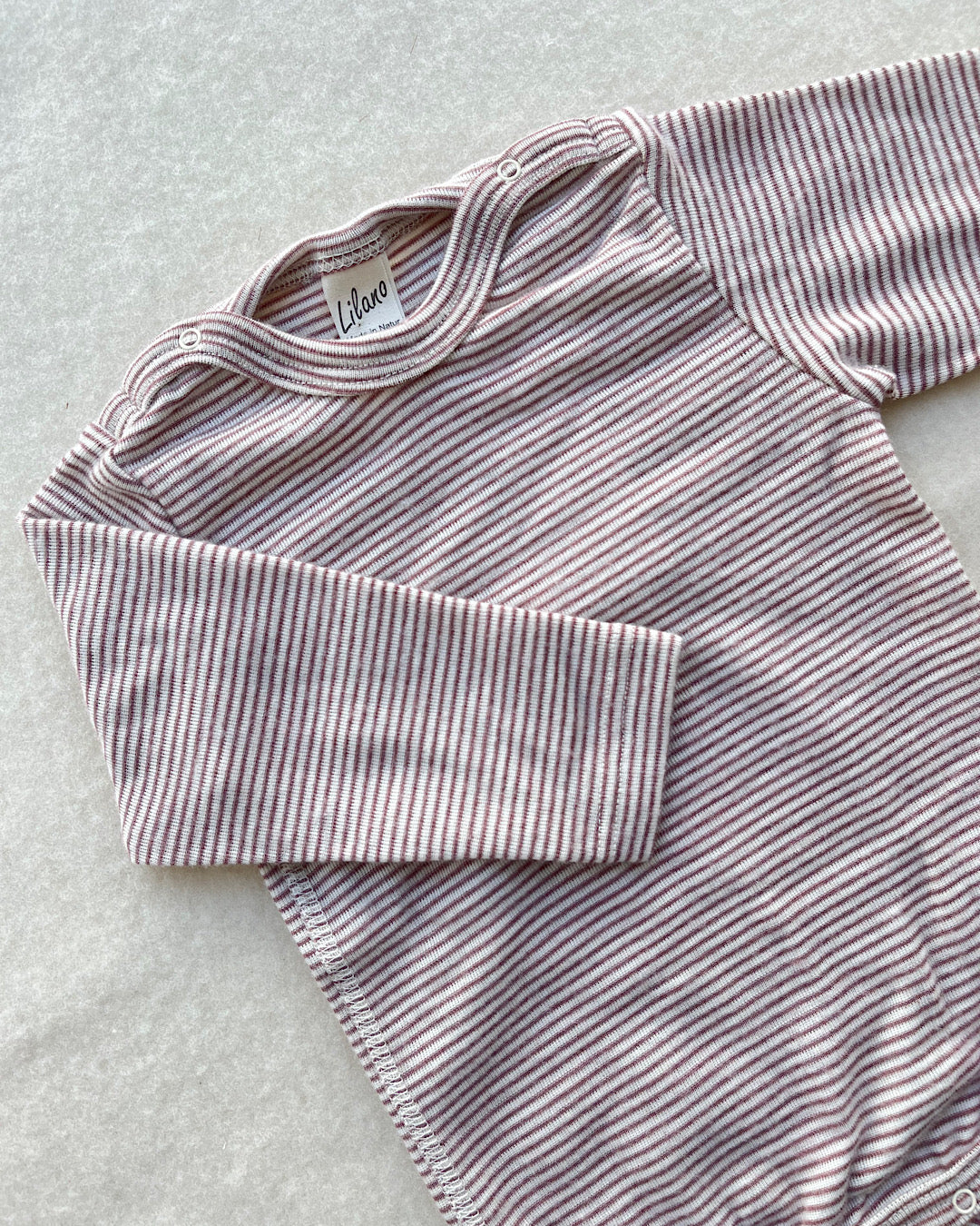 Body uld/silke - mauve strib