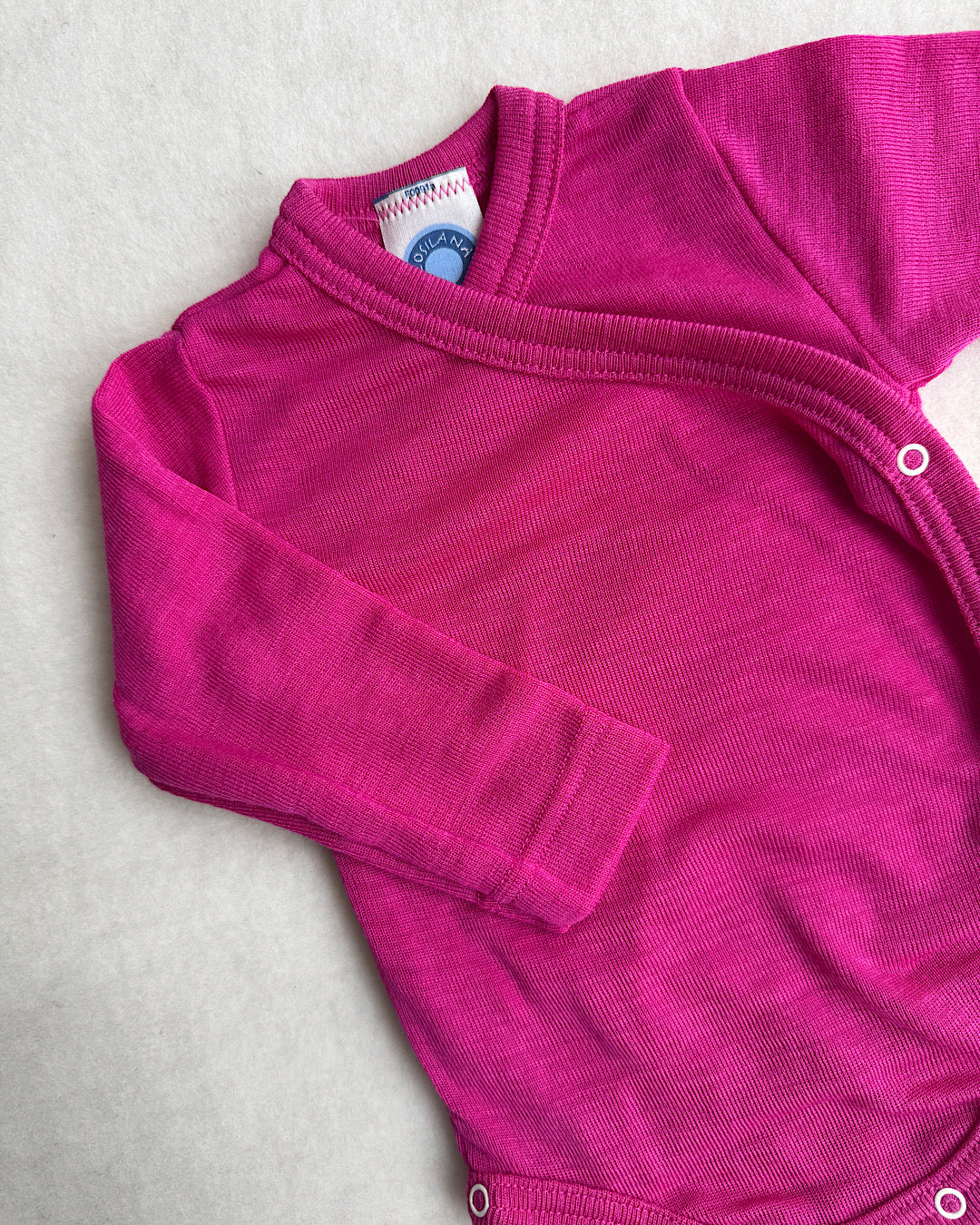 Baby-Body slå-om uld/silke - pink