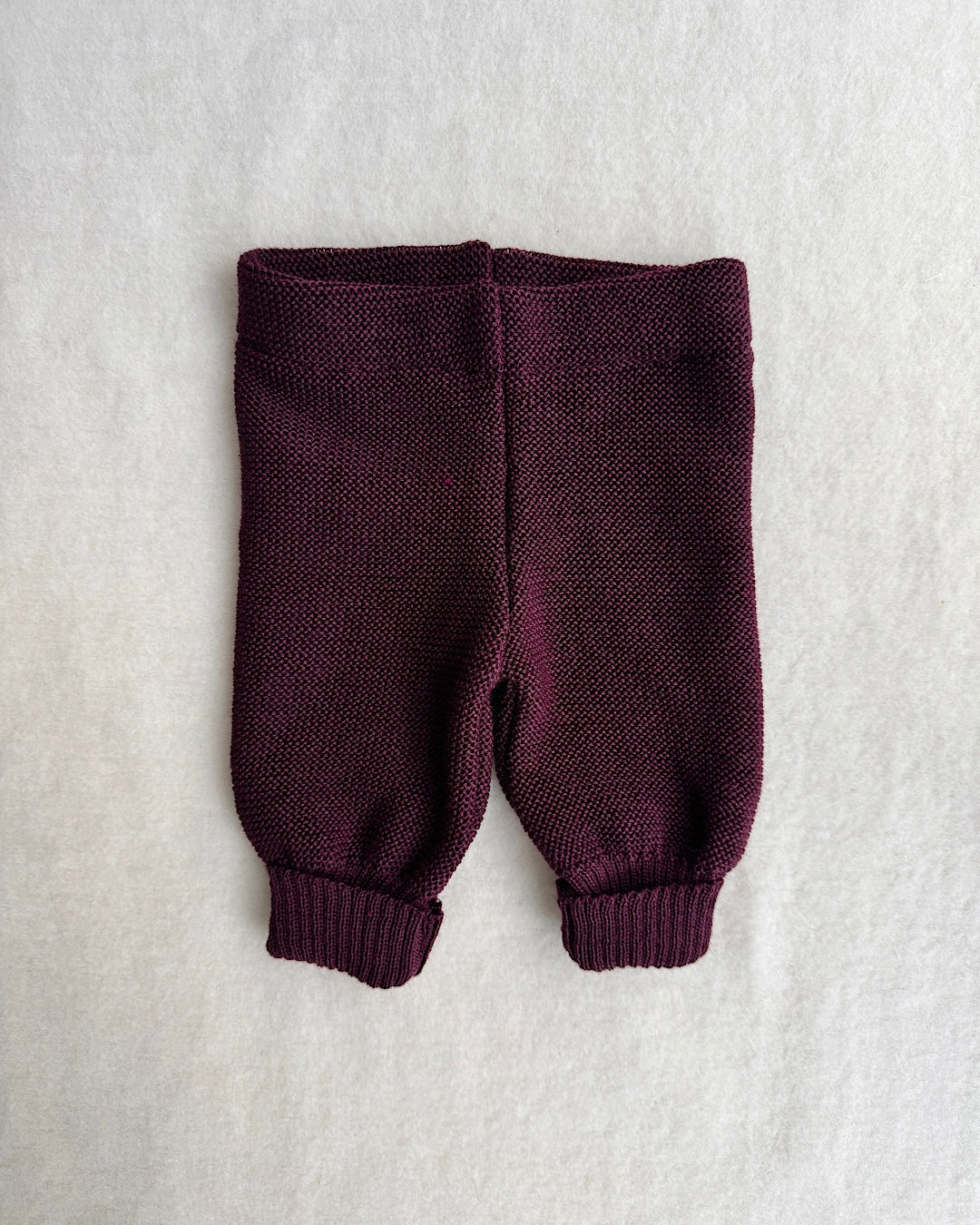 Knitted wool trousers - elderberry