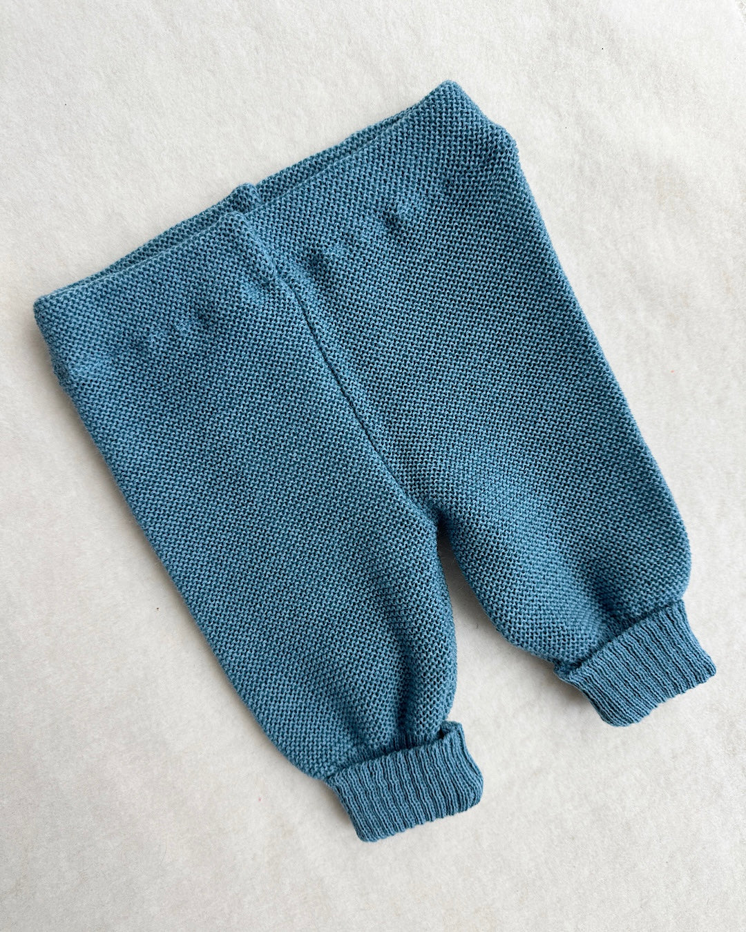 Strikbukser uld - aqua