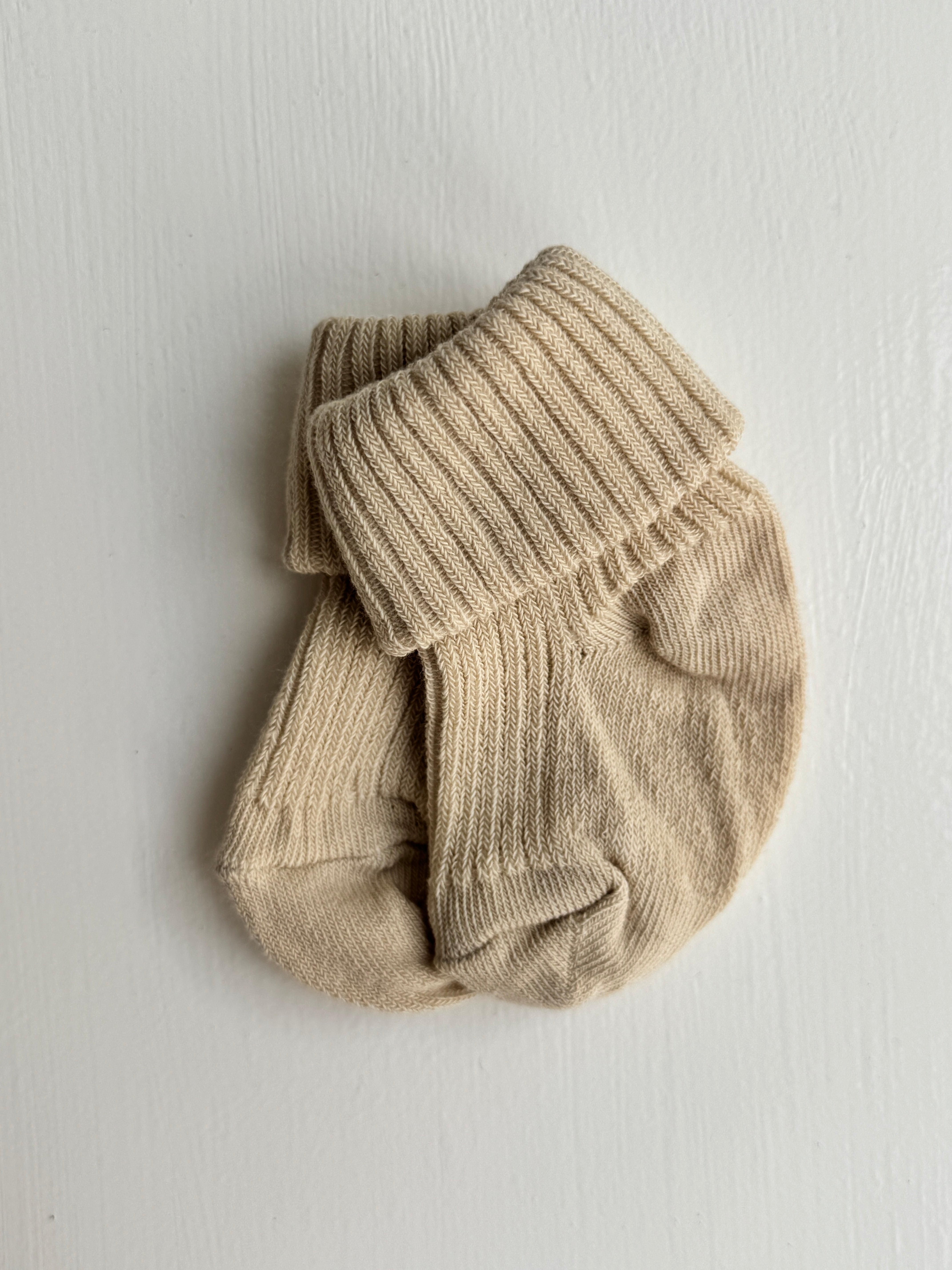 Babystrømper bomuld - Ecru