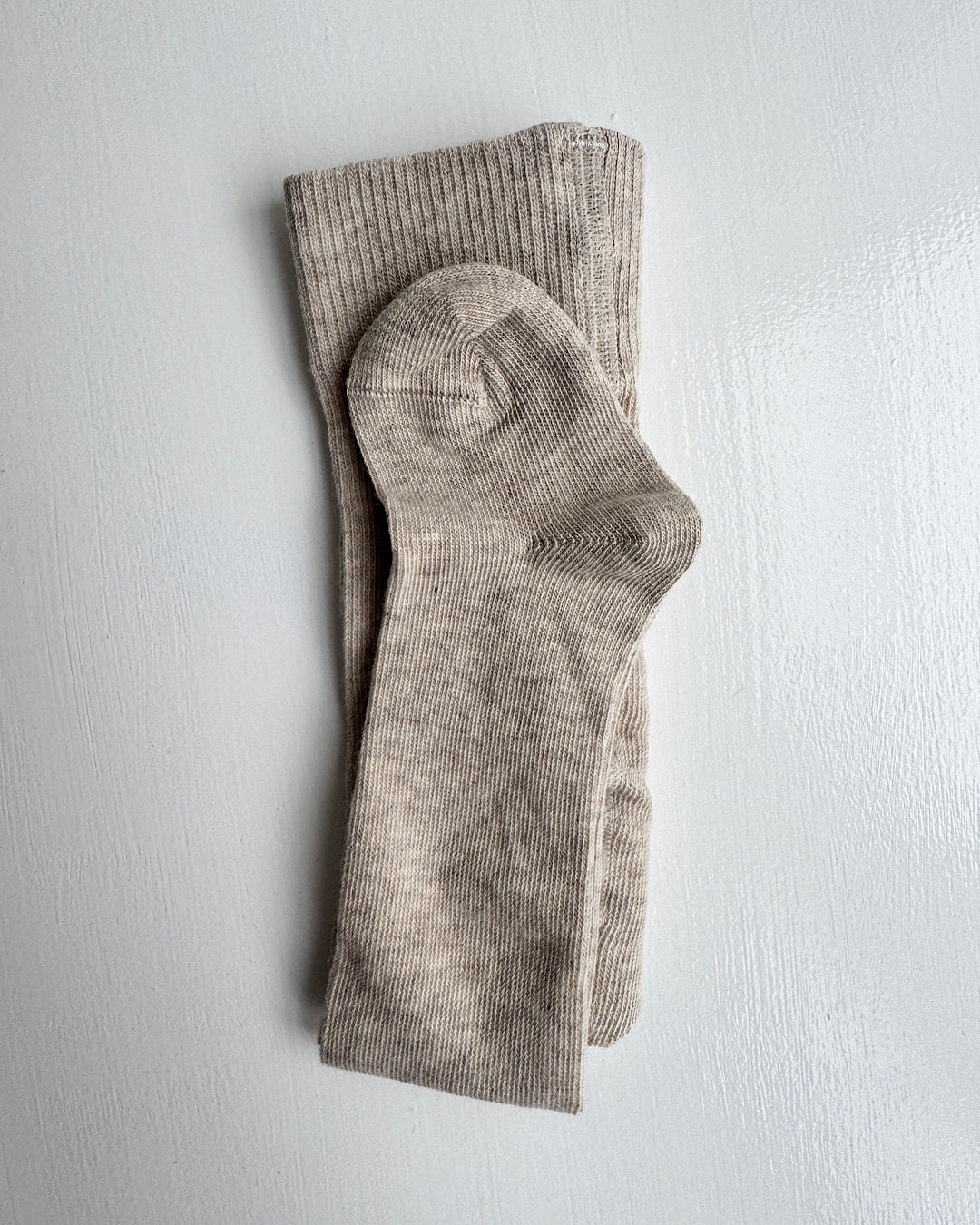 Bomuldsstrømpebukser - beigemeleret