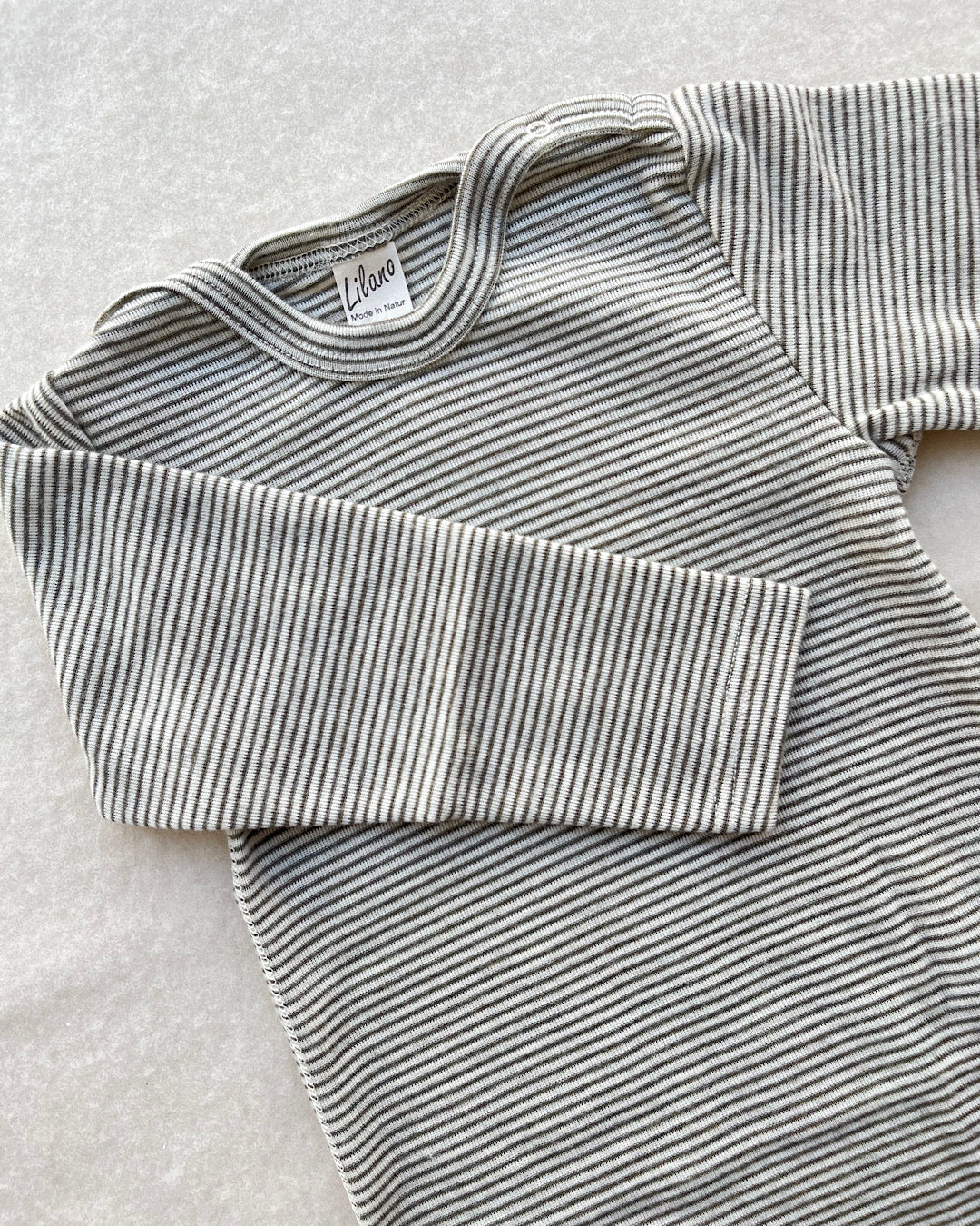 Body uld/silke - khaki strib