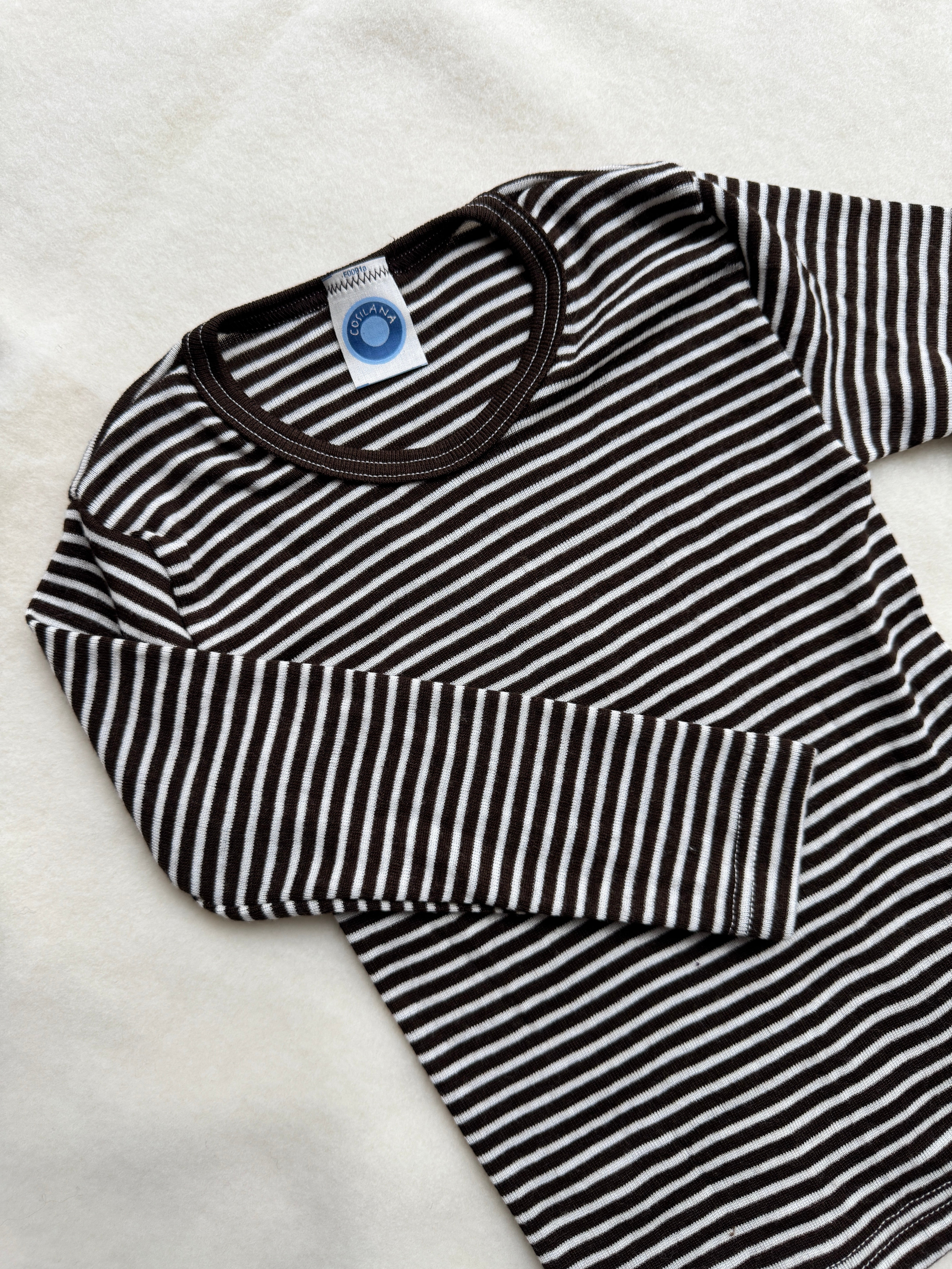 Blouse wool/silk - brown stripe