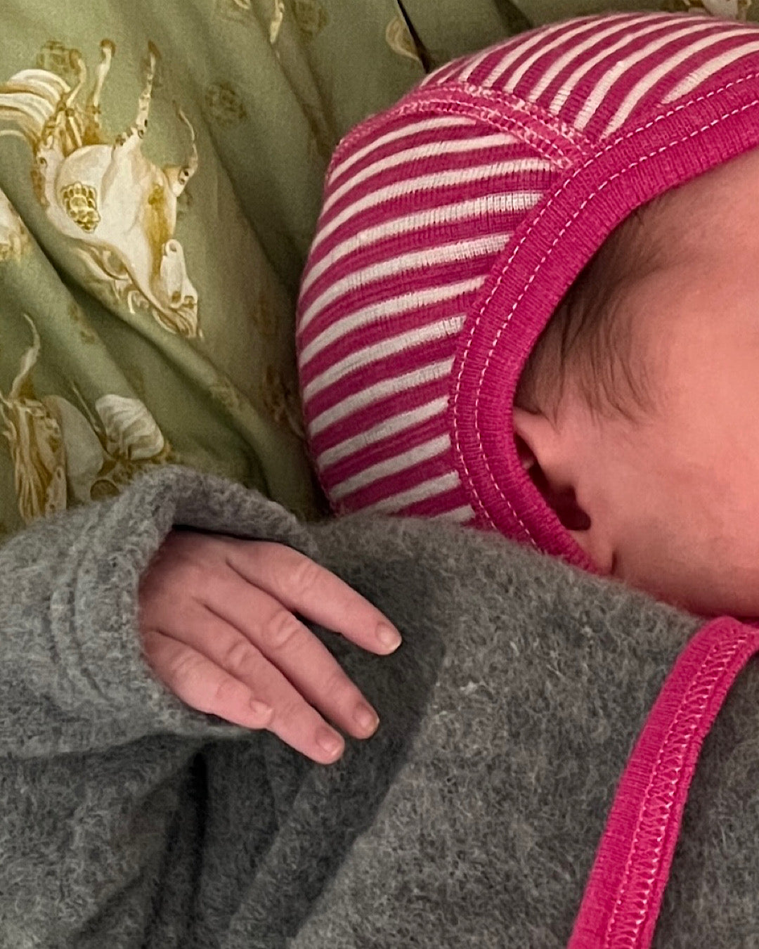 Baby Kyse uld/silke - pink strib