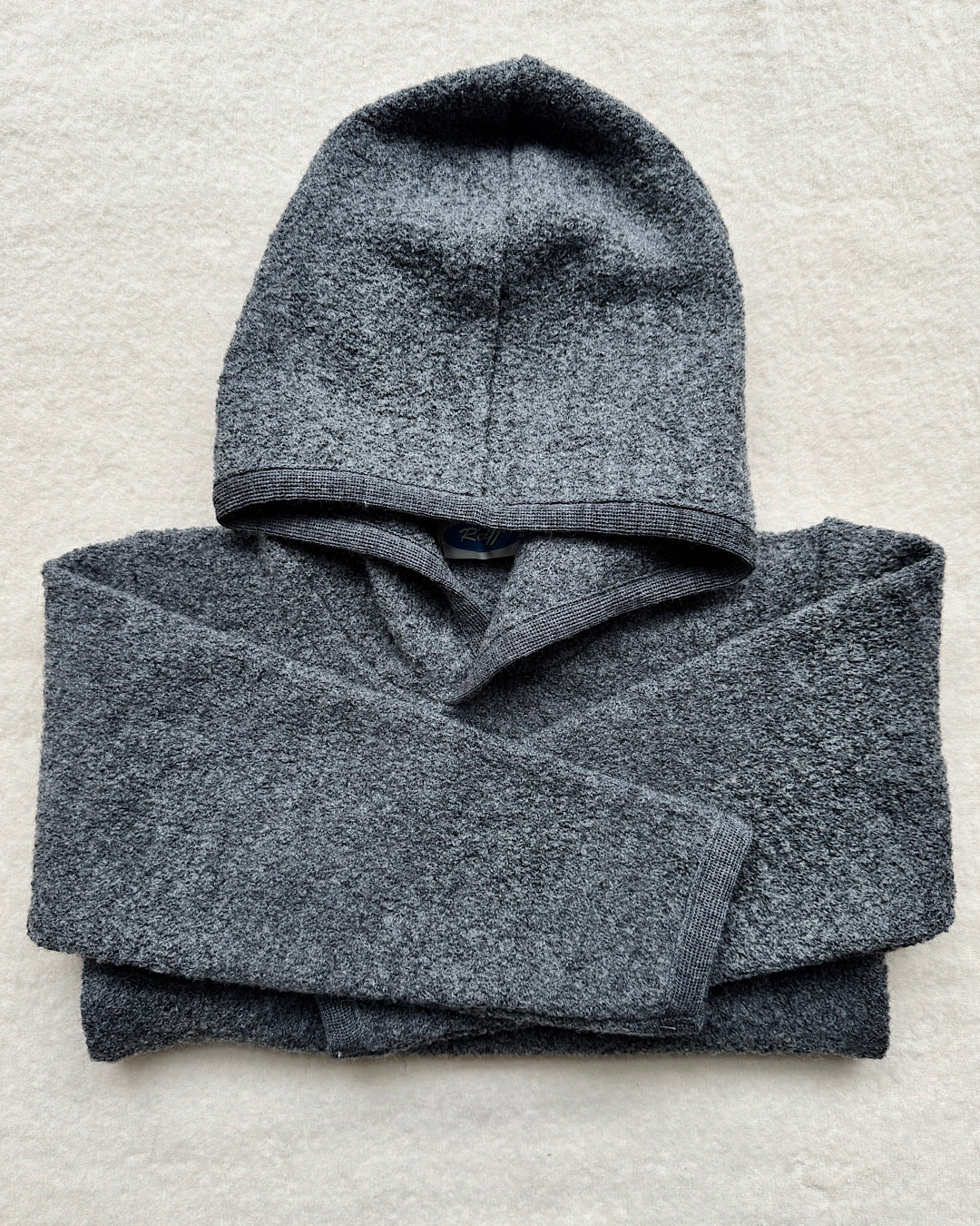 Hoodie i uld - grå