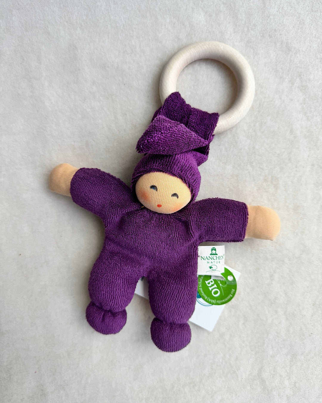 Hand-sewn organic doll pink