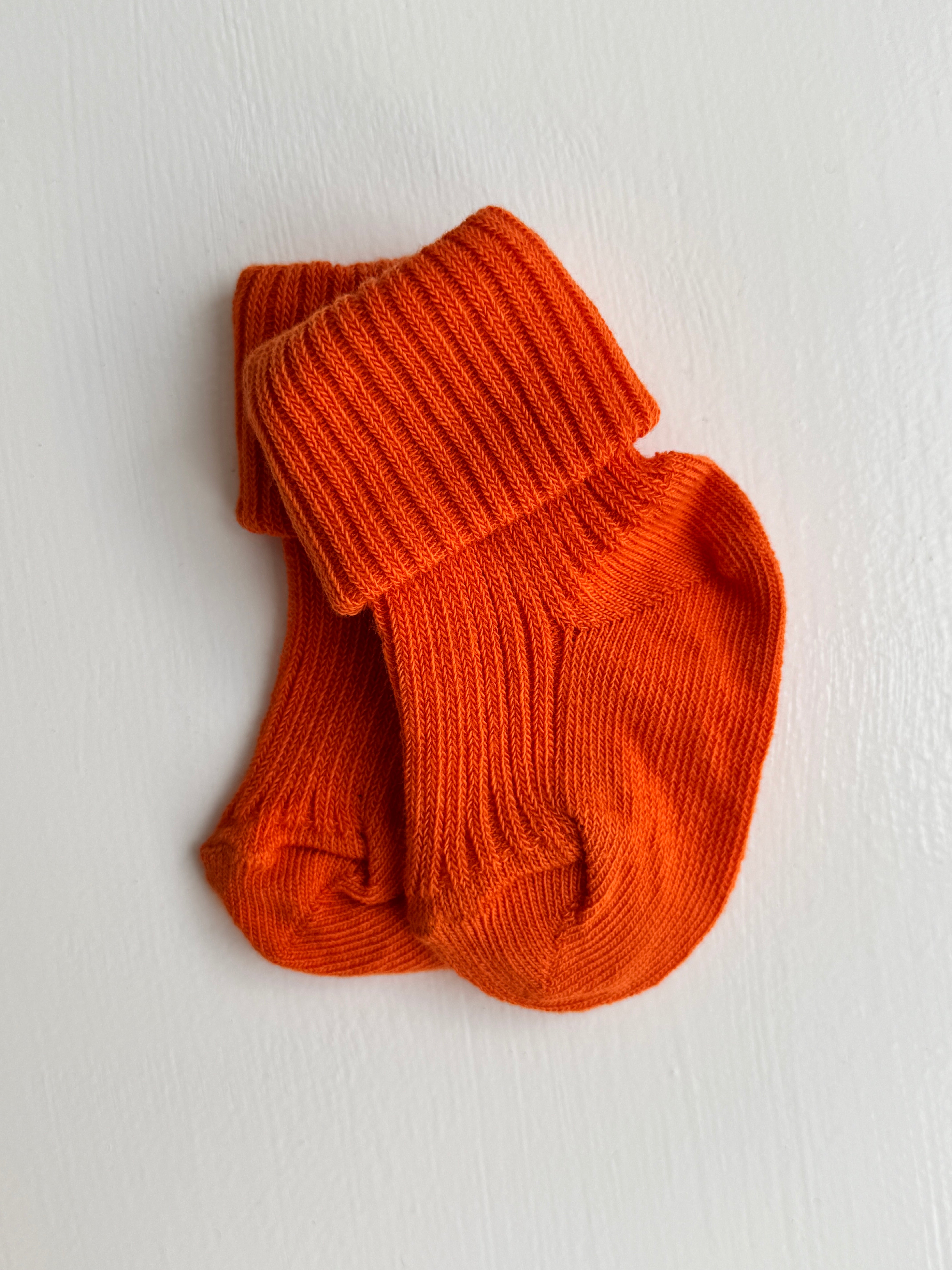 Babystrømper bomuld - Celosia Orange