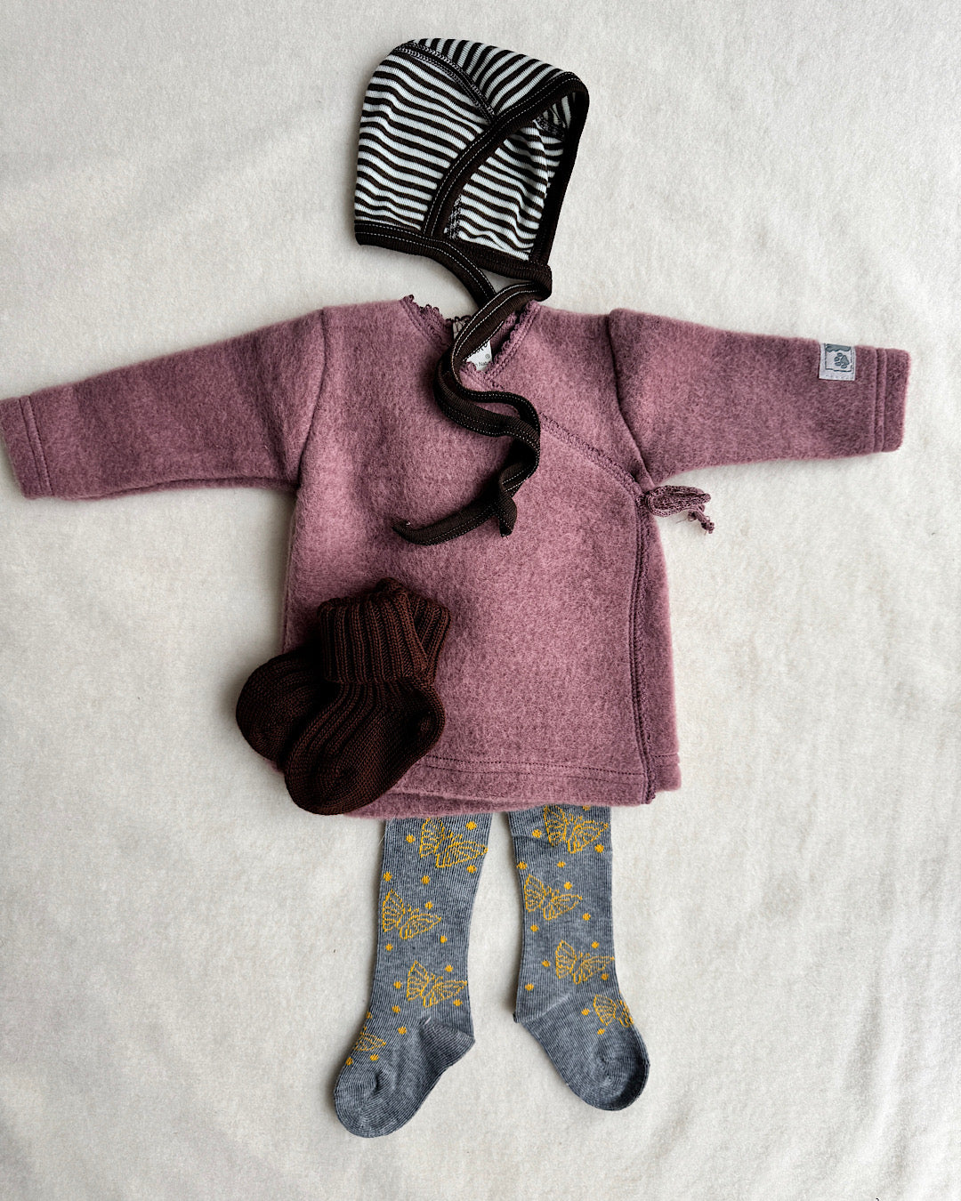 Bomuldsstrømpebukser med sommerfugle - antracit