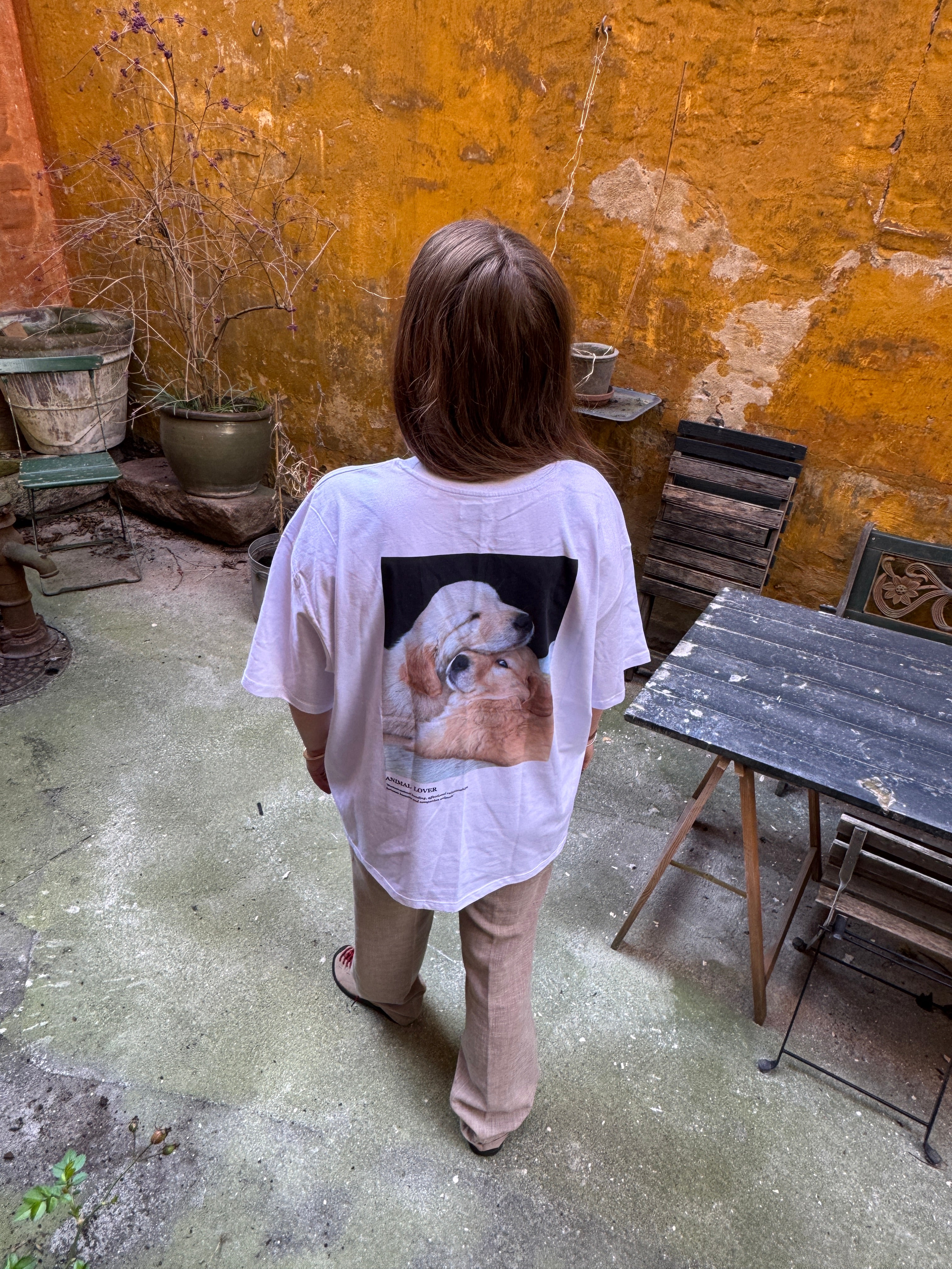 Flower 100% GOTS cotton t-shirt ADULT - Puppies