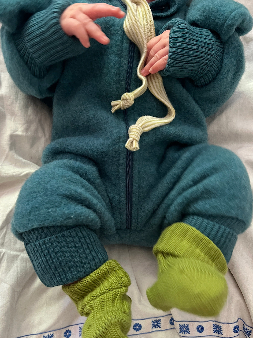 100% brushed wool fleece riding suit - Caribbean