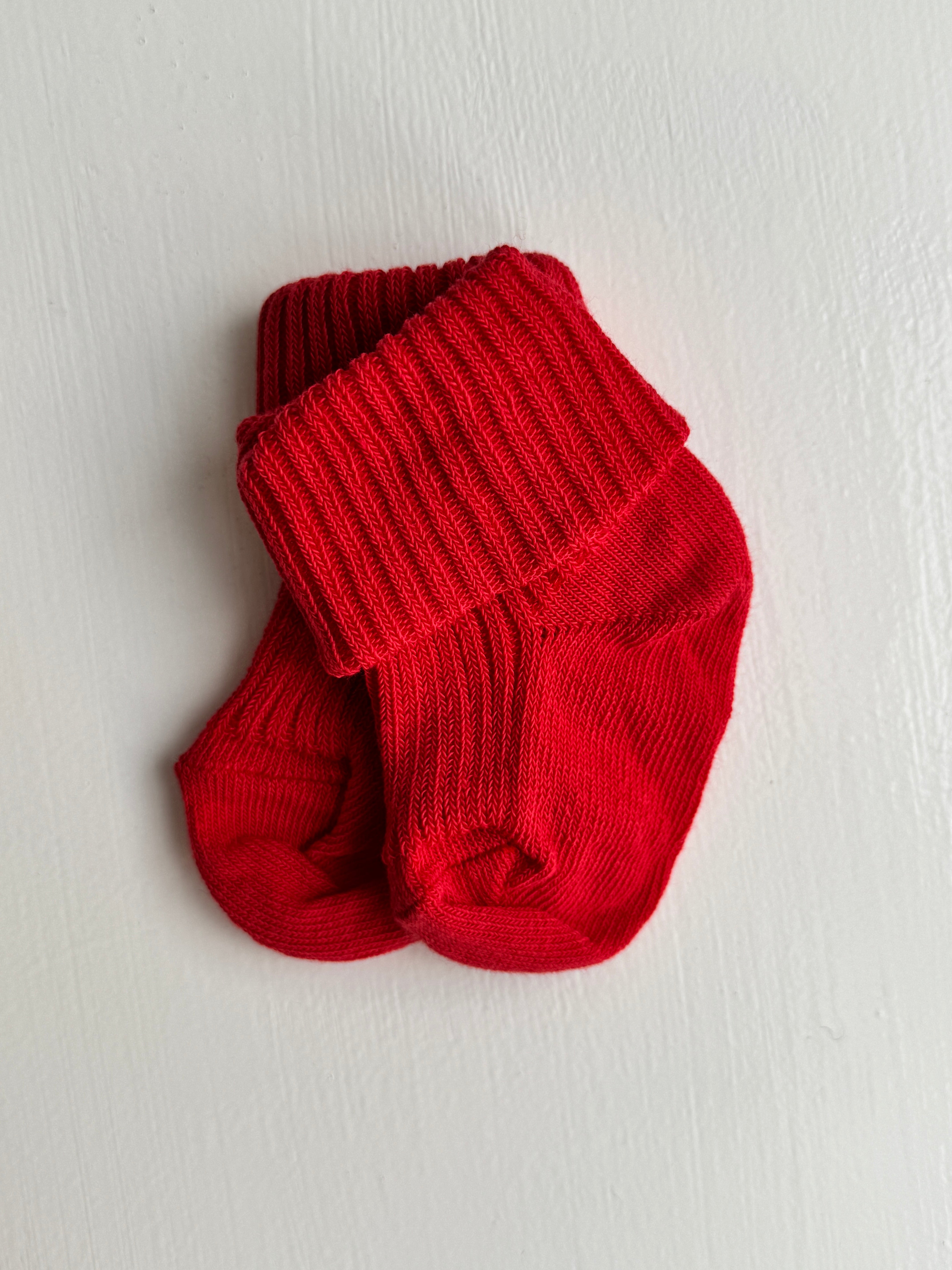 Babystrømper bomuld - Tomato